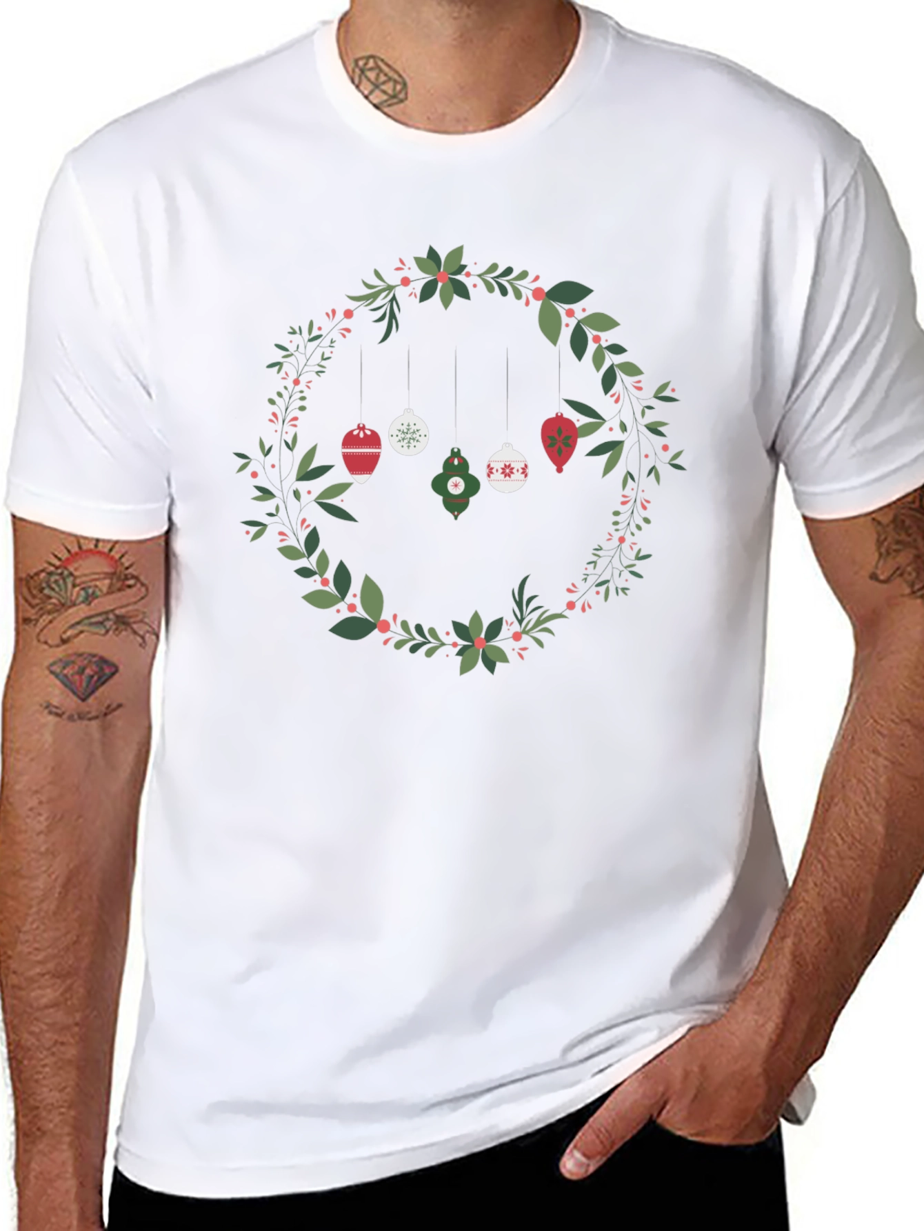 Festive Wreath Ornament Graphic Tee