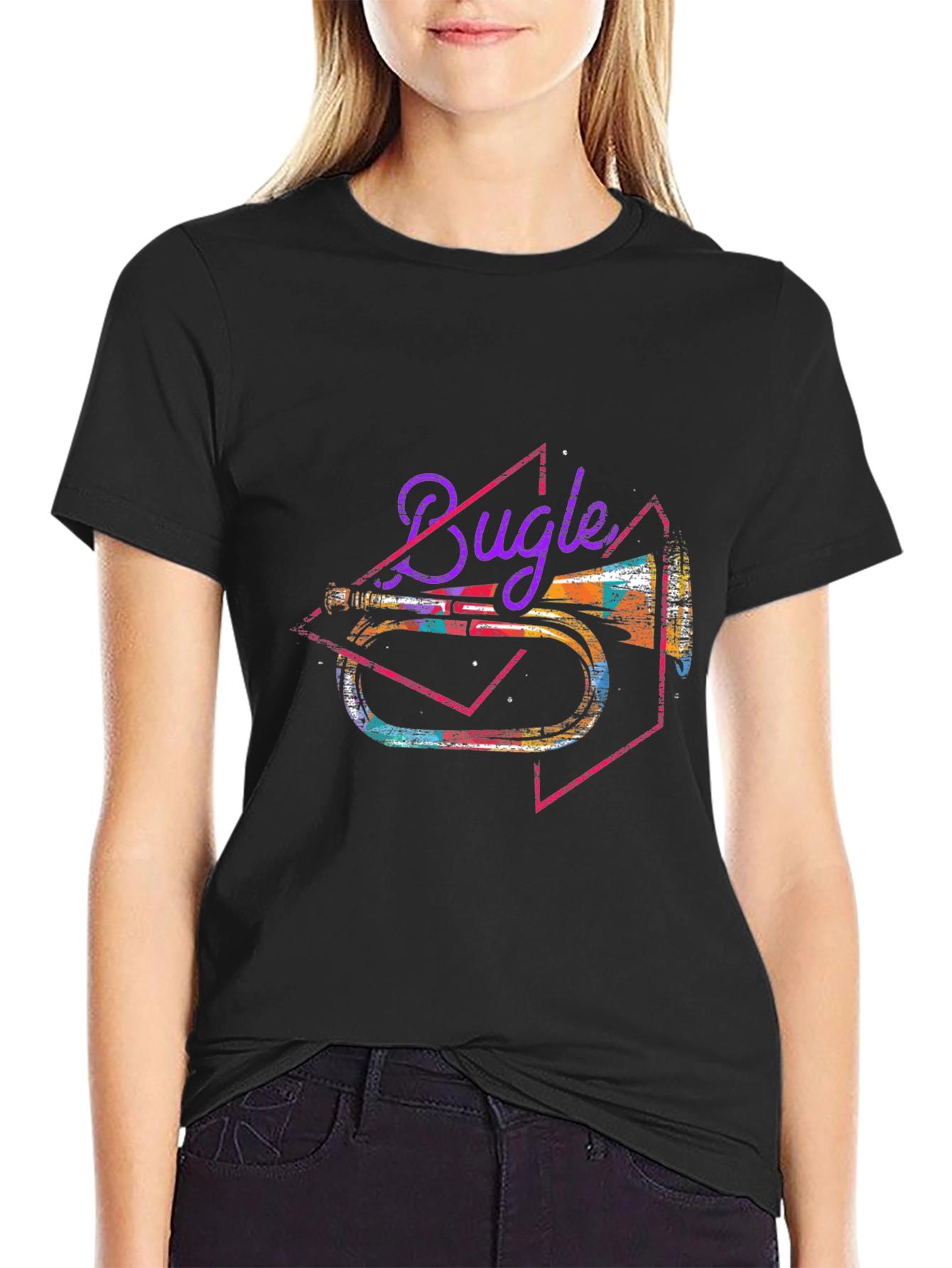 Bugle Graphic Tee - Retro Musical Instrument Shirt