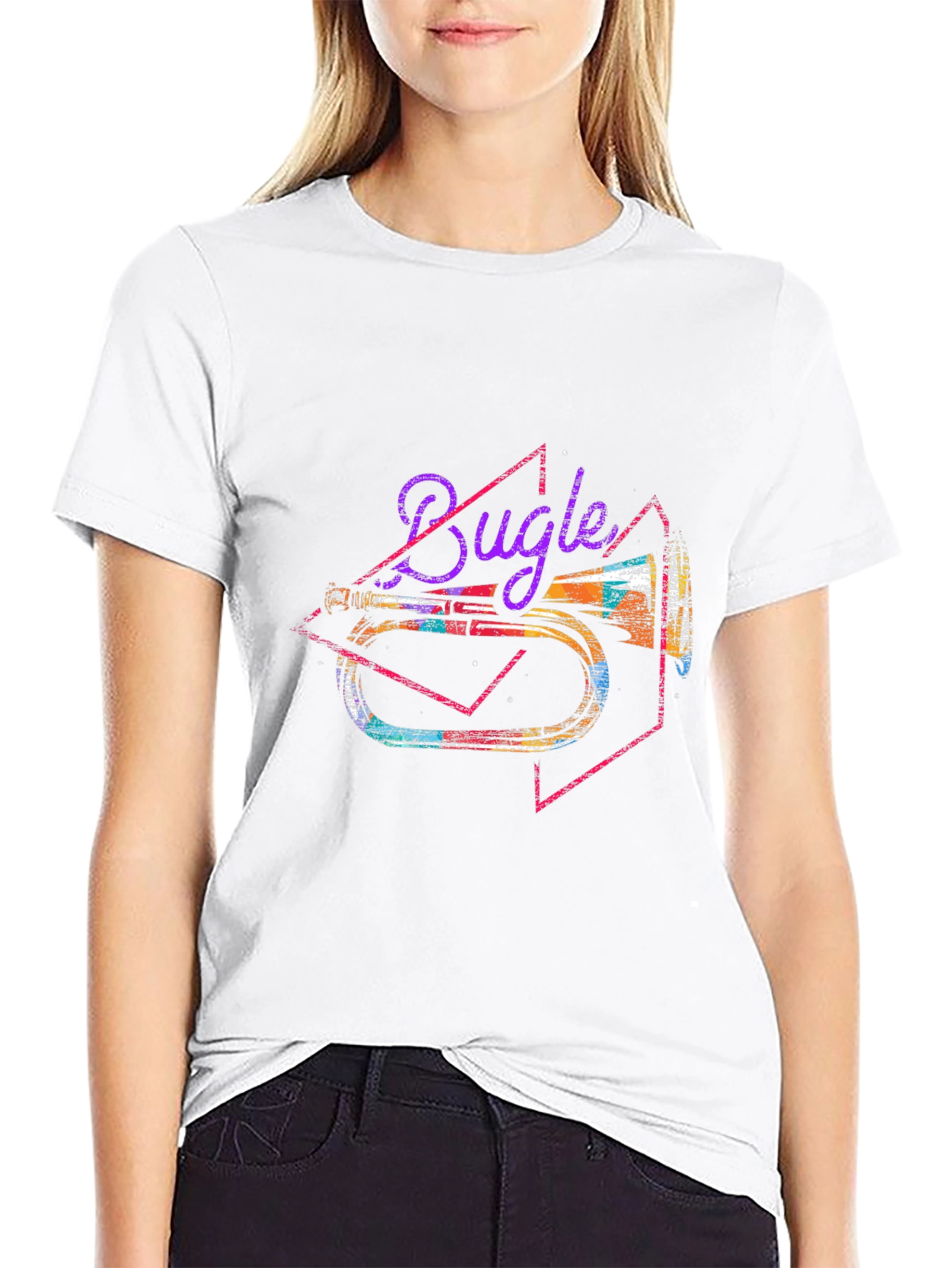 Bugle Graphic Tee - Retro Musical Instrument Shirt
