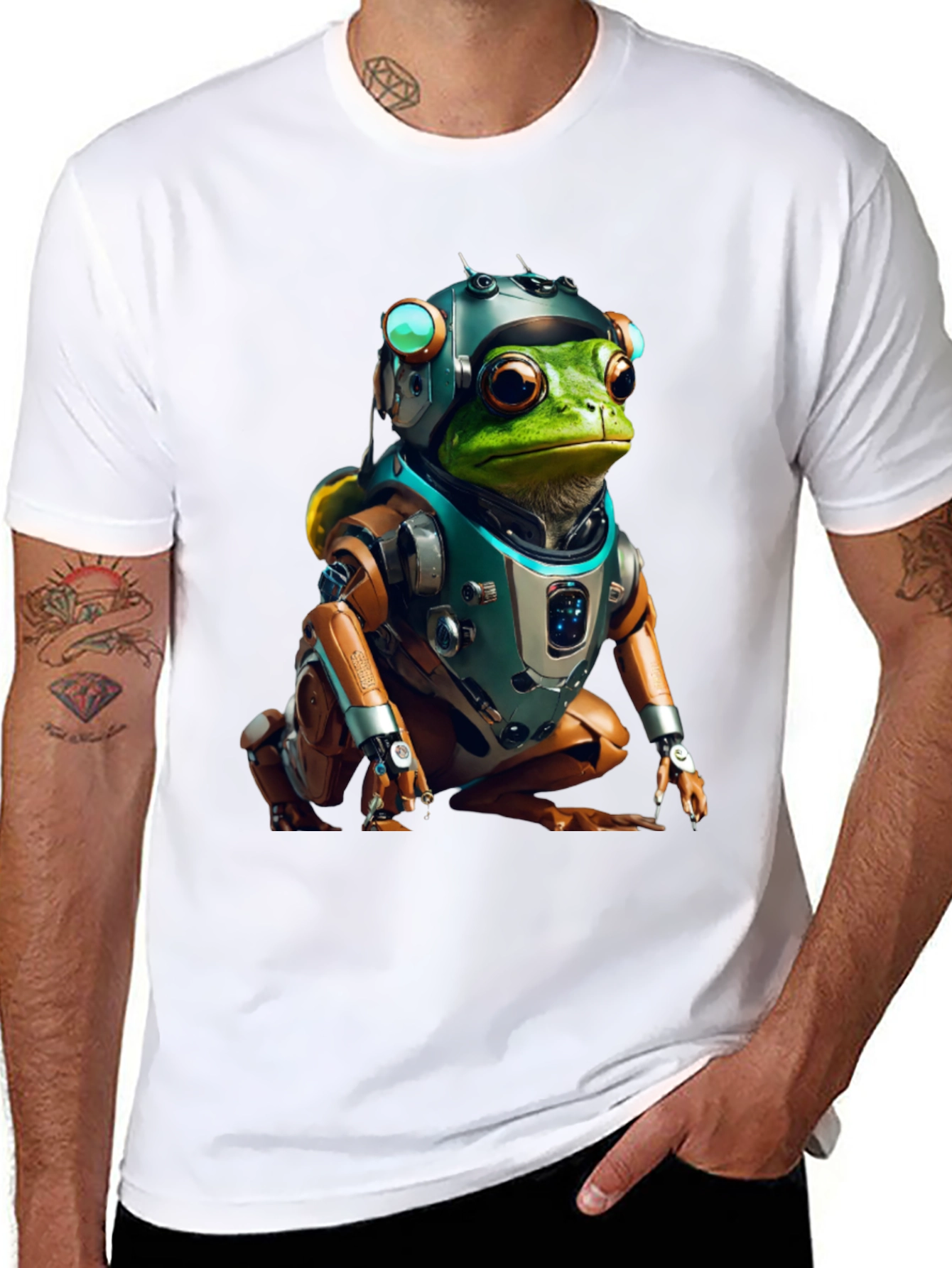 Cyber Frog T-Shirt - Sci-Fi Amphibian Style