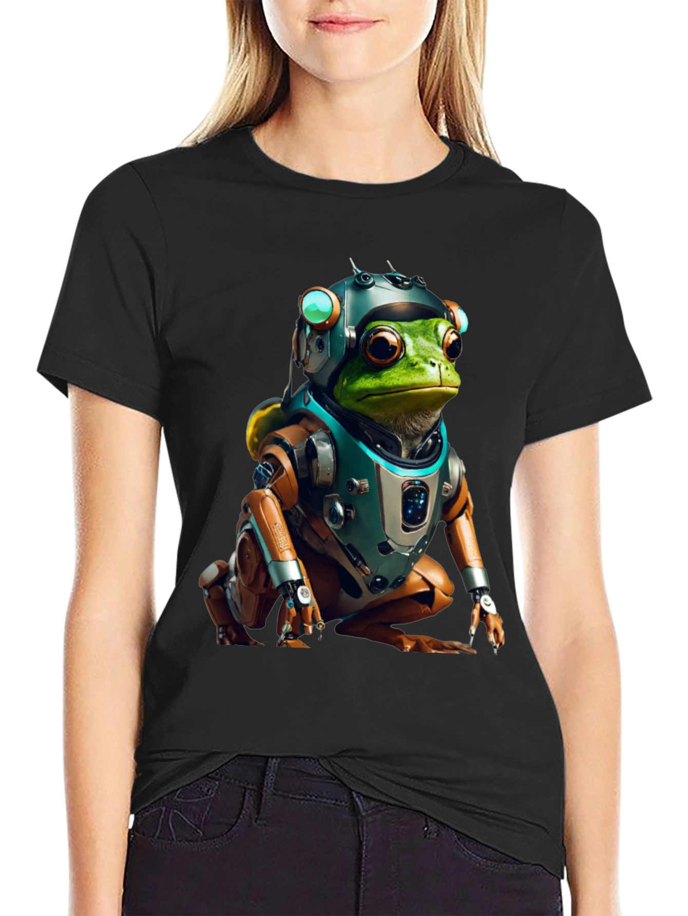 Cyber Frog T-Shirt - Sci-Fi Amphibian Style