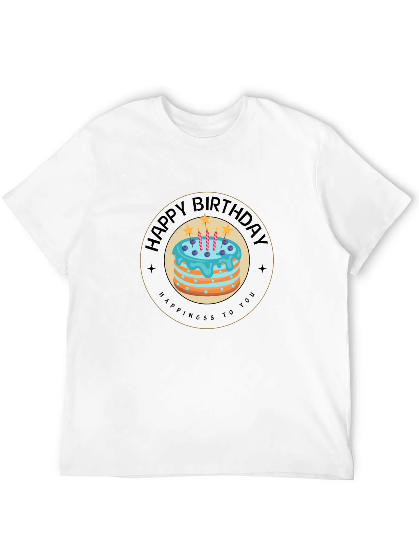 Happy Birthday Cake Graphic T-Shirt