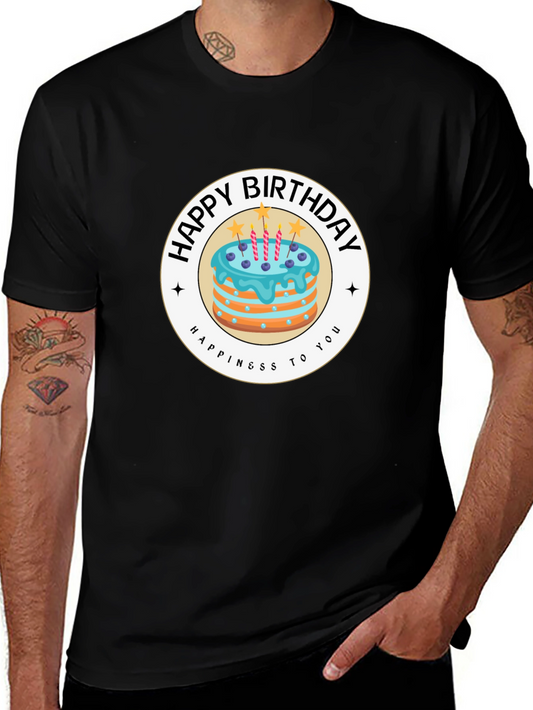 Happy Birthday Cake Graphic T-Shirt