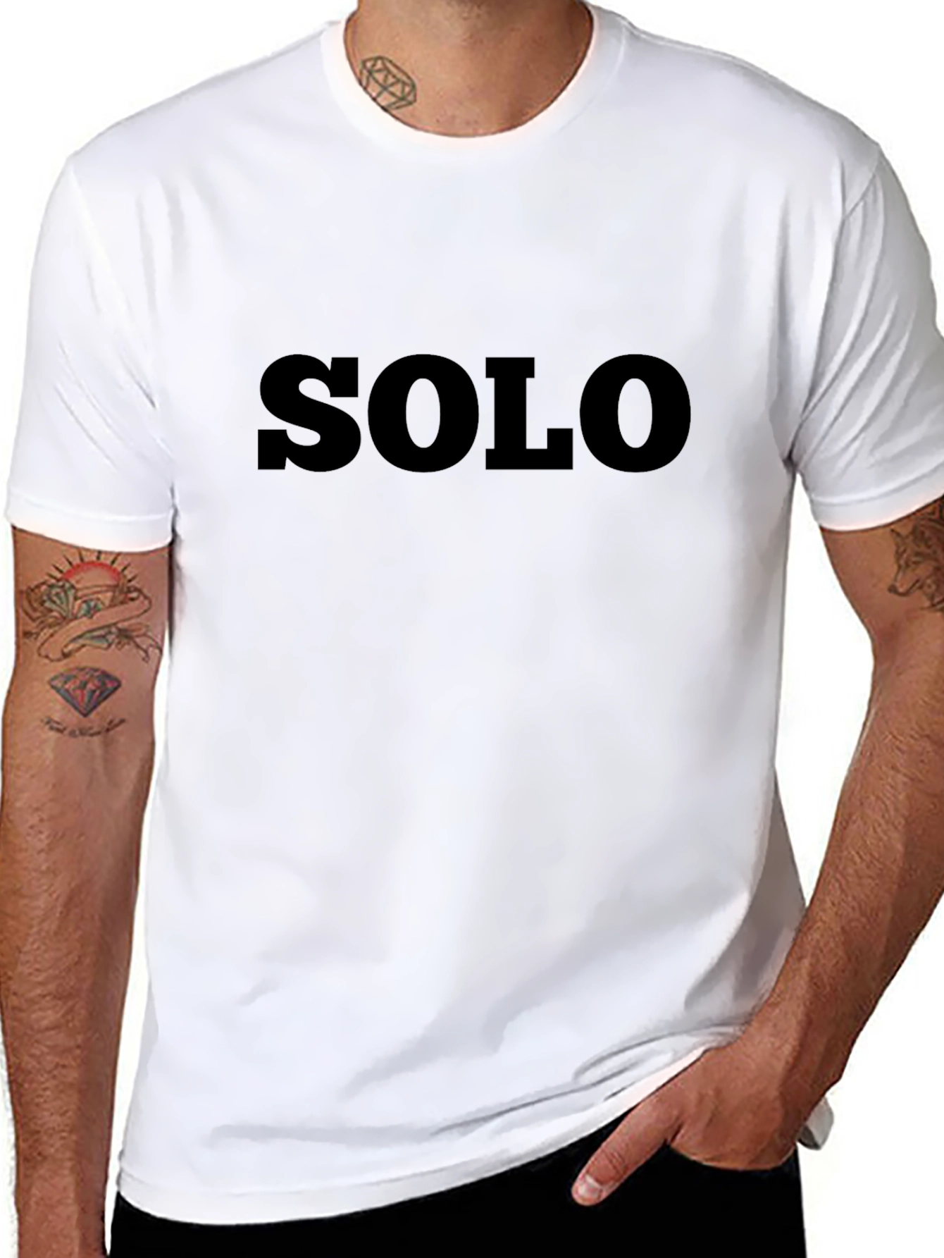 Solo Graphic Black T-Shirt for Men