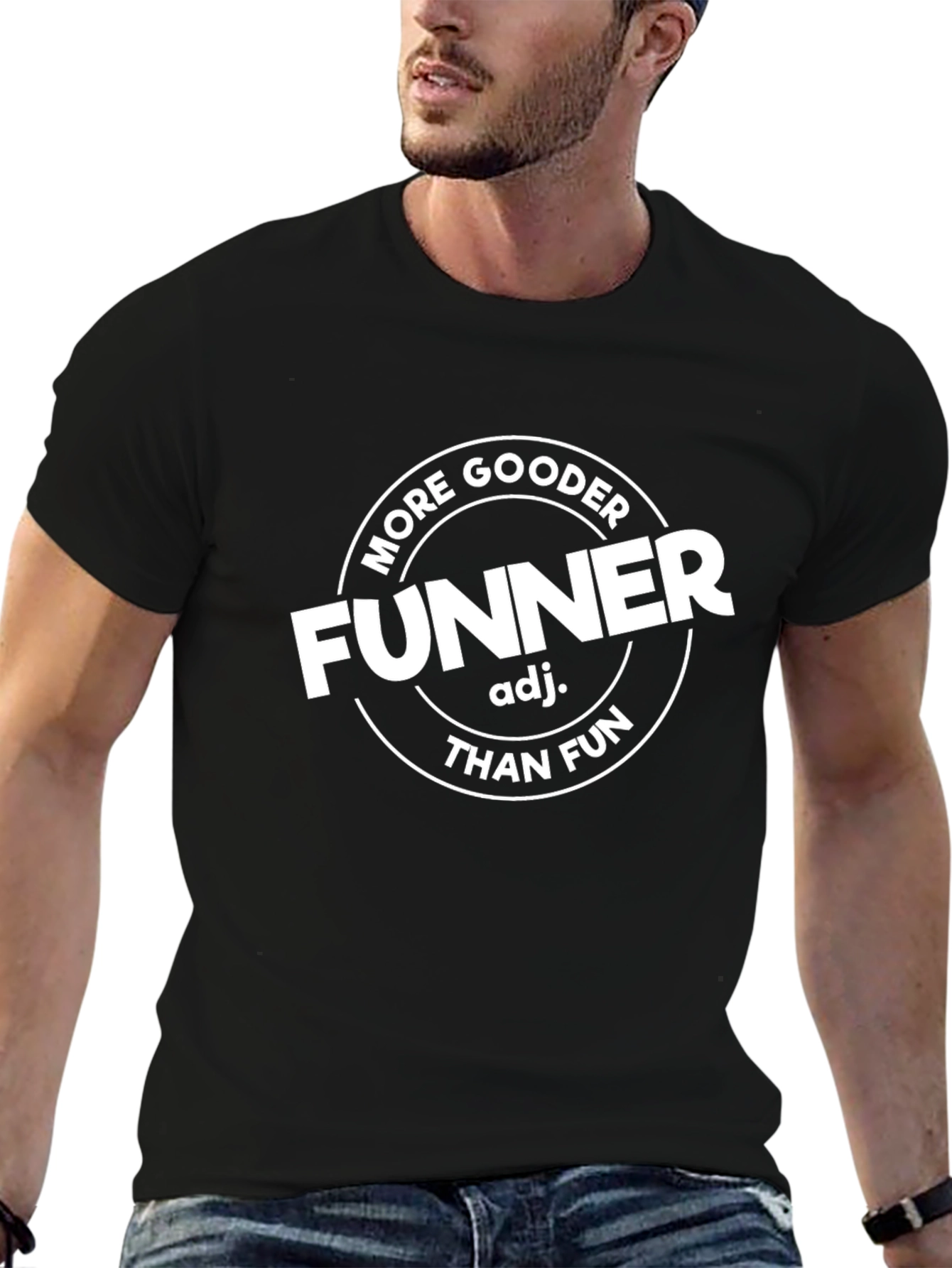 Funner Than Fun Black Graphic T-Shirt