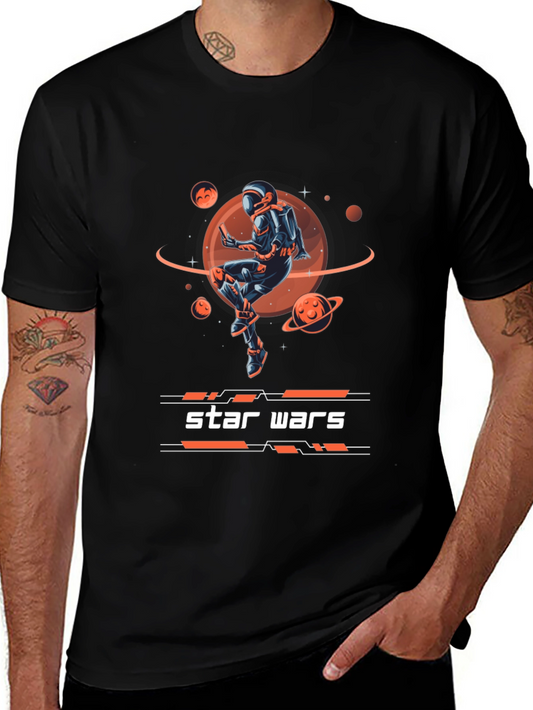 Star Wars Spaceman Graphic Print Black T-Shirt
