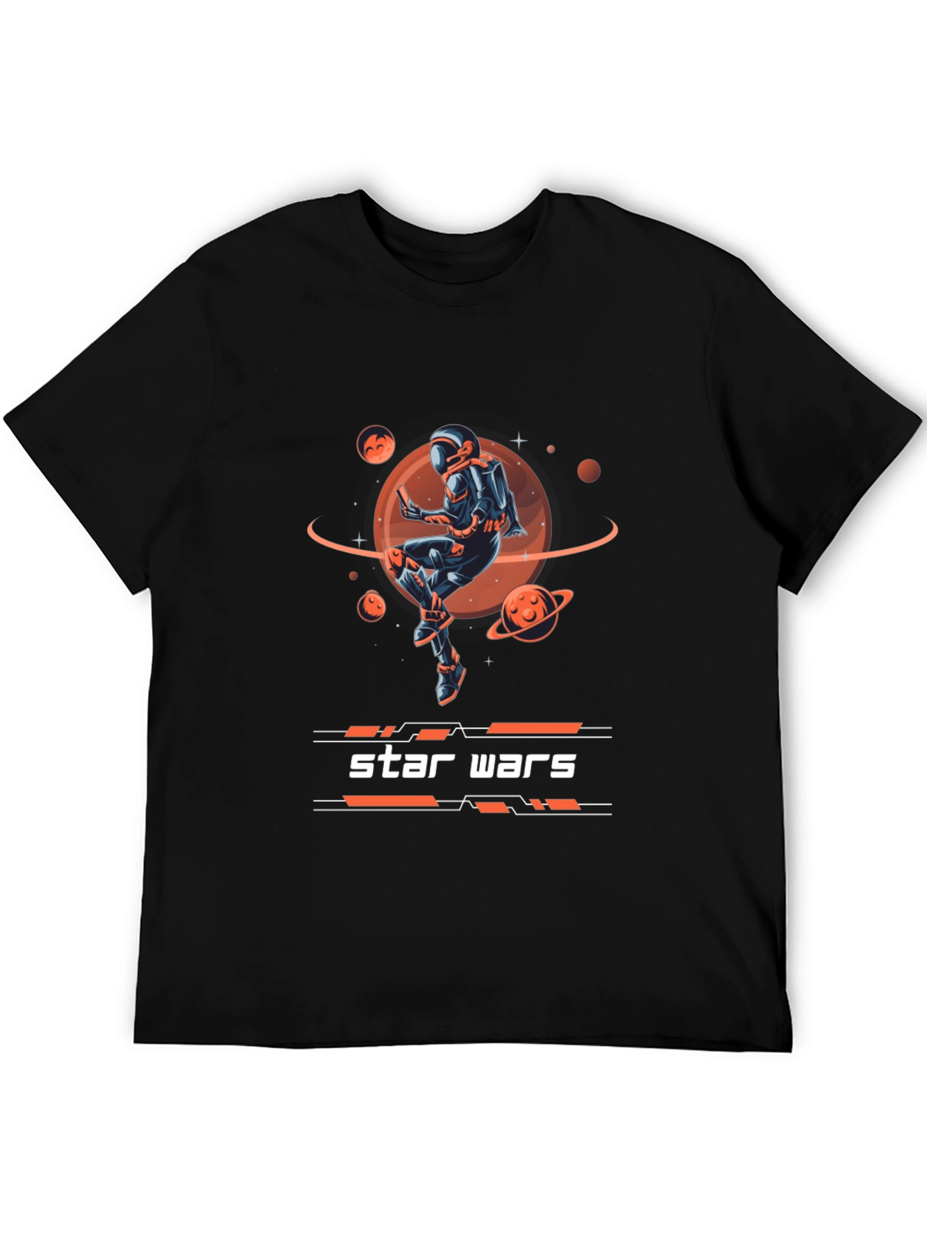 Star Wars Spaceman Graphic Print Black T-Shirt
