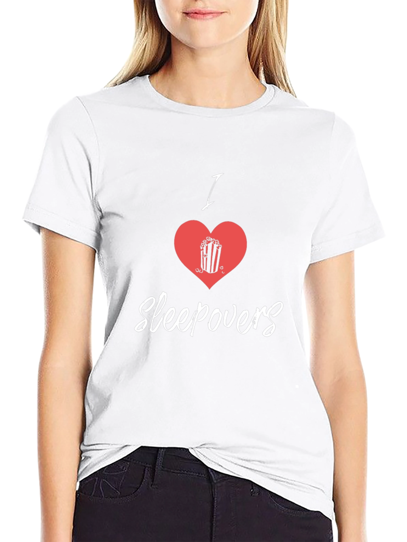 I Heart Sleepovers Black Graphic Tee