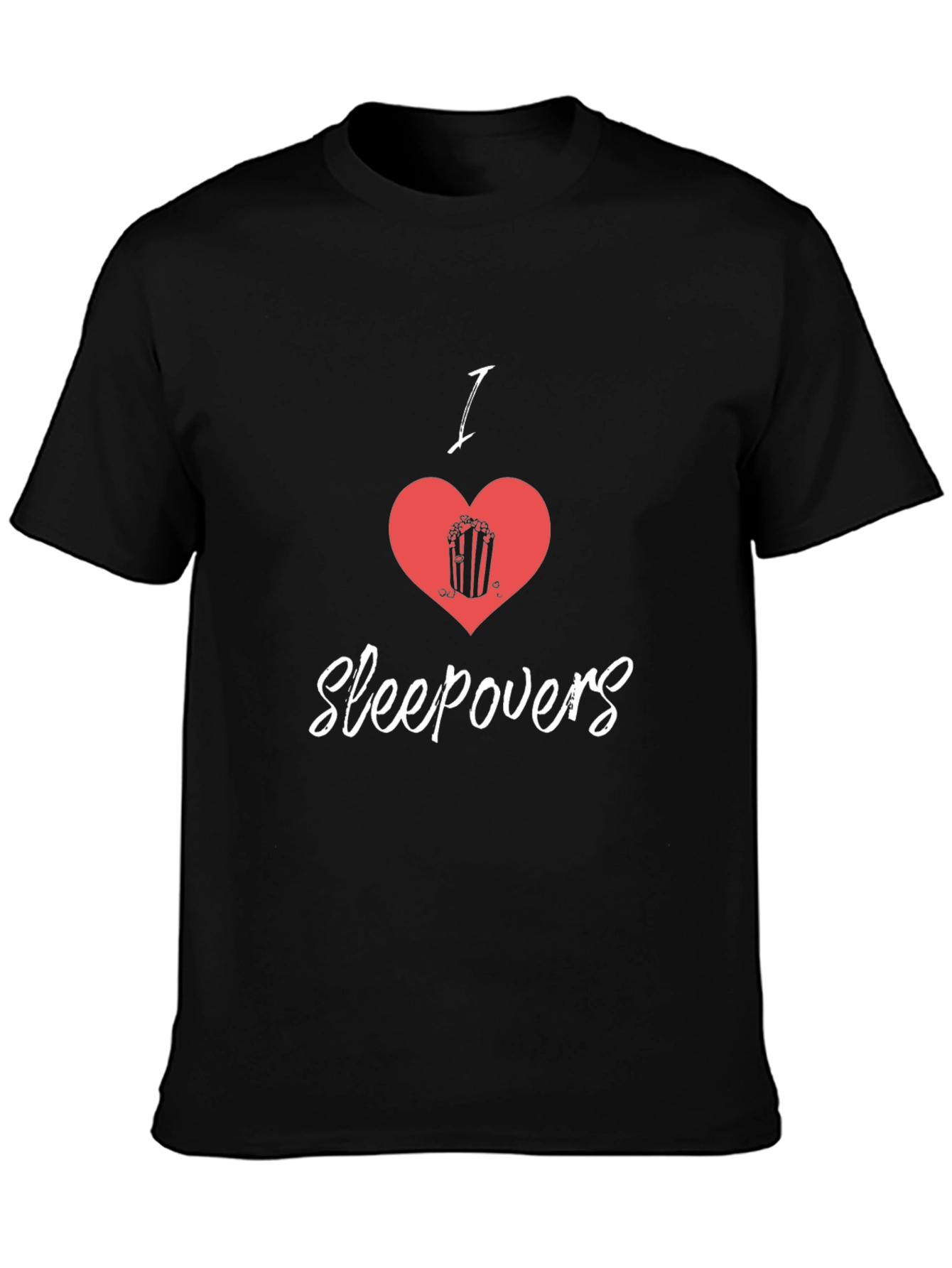 I Heart Sleepovers Black Graphic Tee