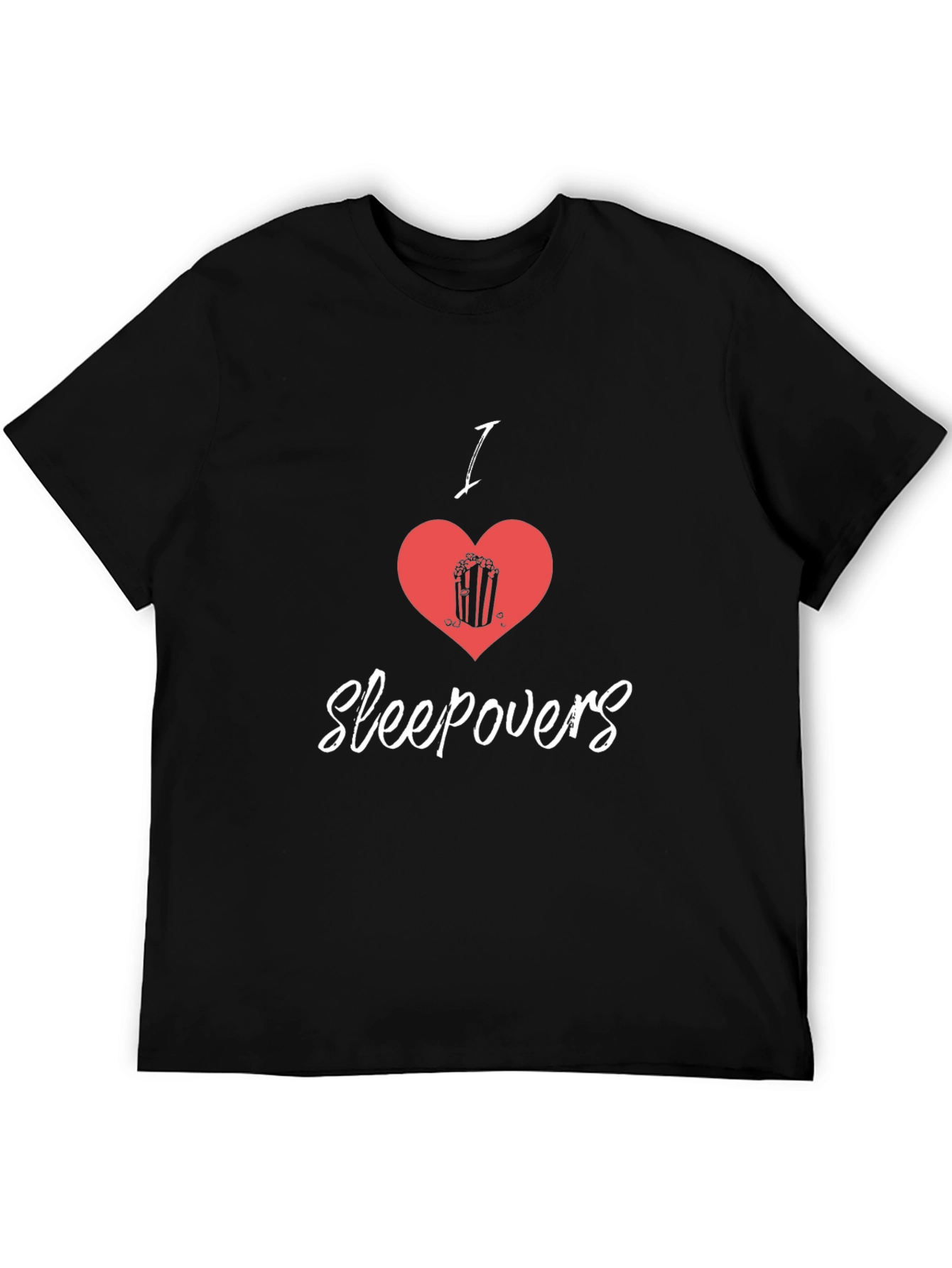 I Heart Sleepovers Black Graphic Tee