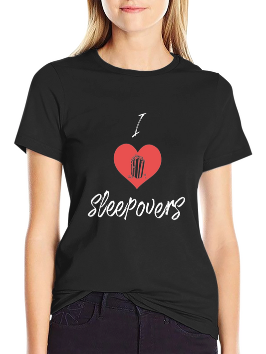 I Heart Sleepovers Black Graphic Tee