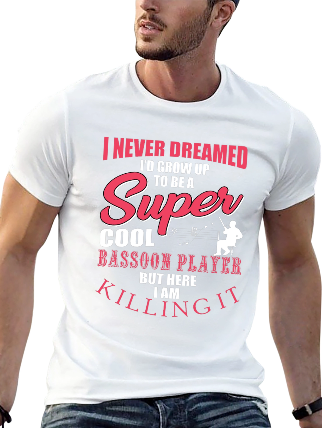 Super Cool Bassoon Player Graphic T-Shirt