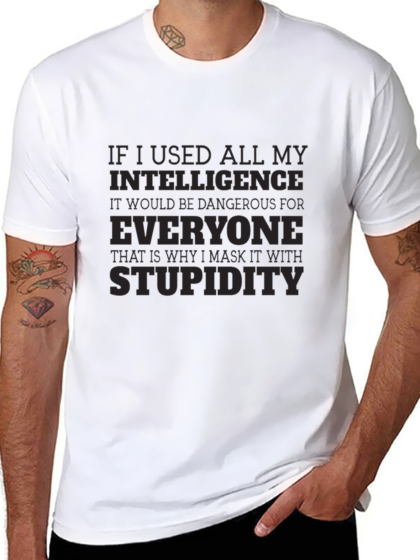 Intelligent Stupidity Graphic Tee - Sarcastic Mens T-Shirt