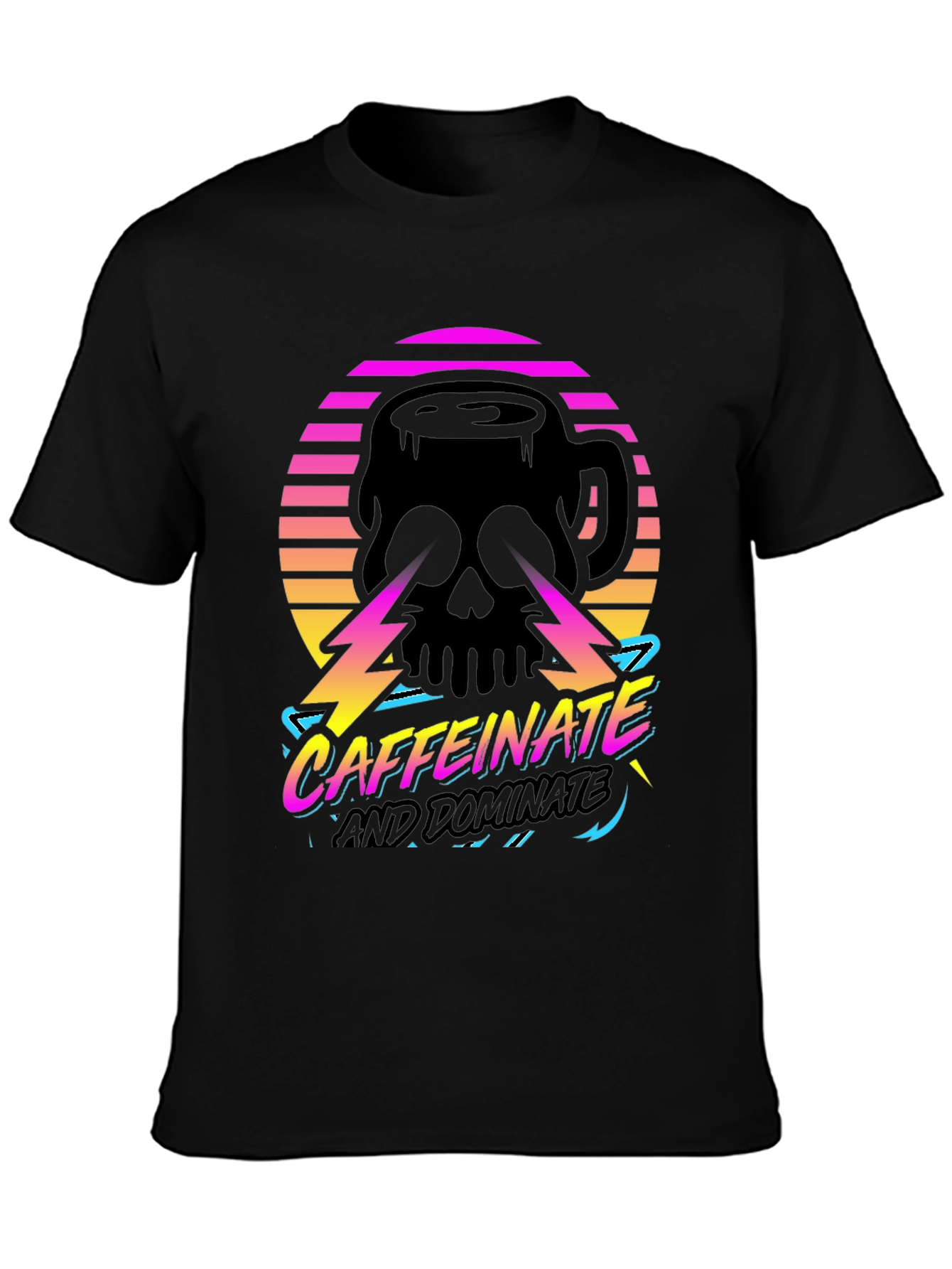 Caffeinate and Dominate Skull Graphic Tee