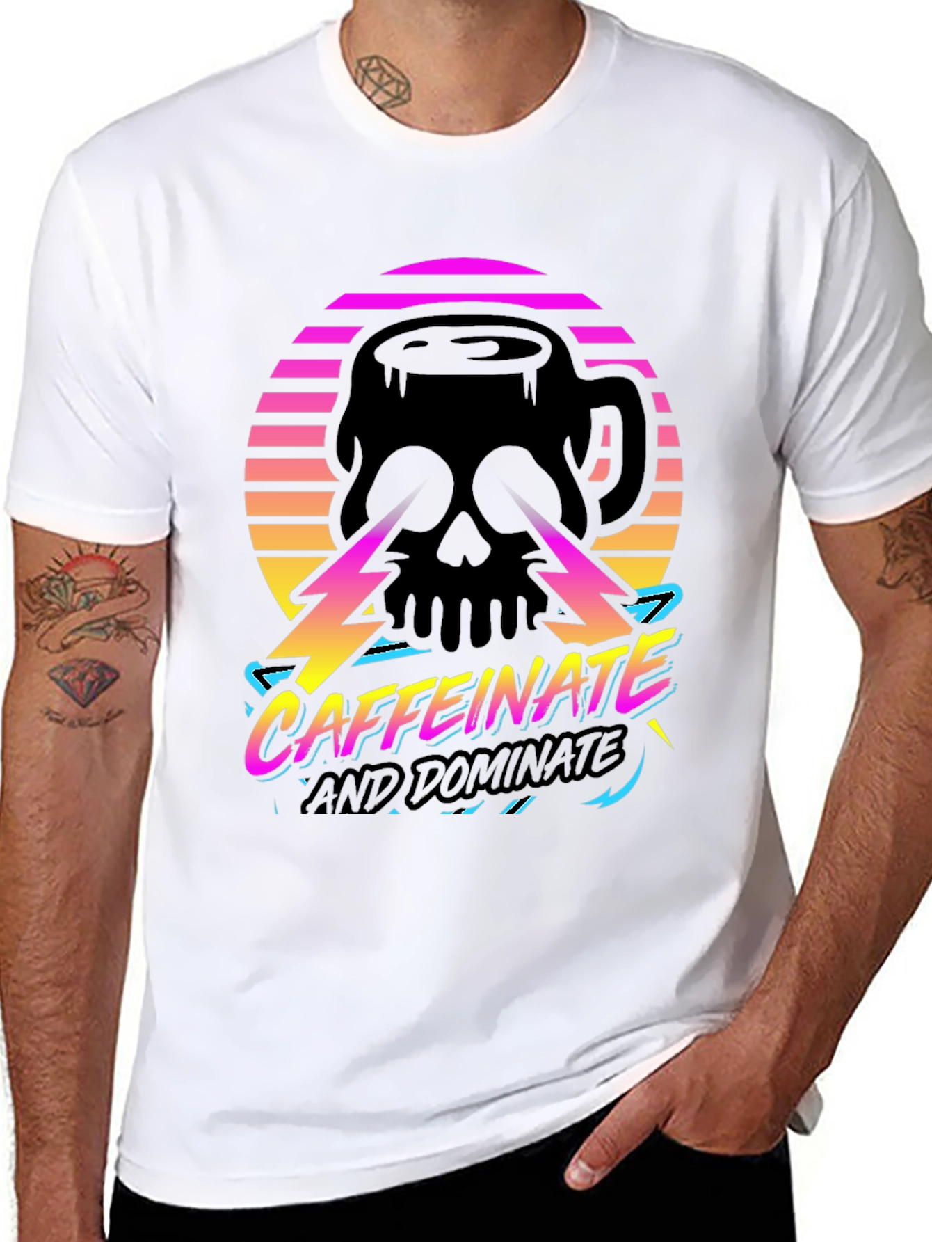 Caffeinate and Dominate Skull Graphic Tee