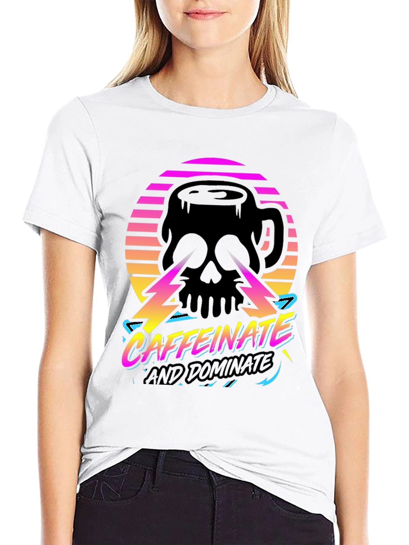 Caffeinate and Dominate Skull Graphic Tee