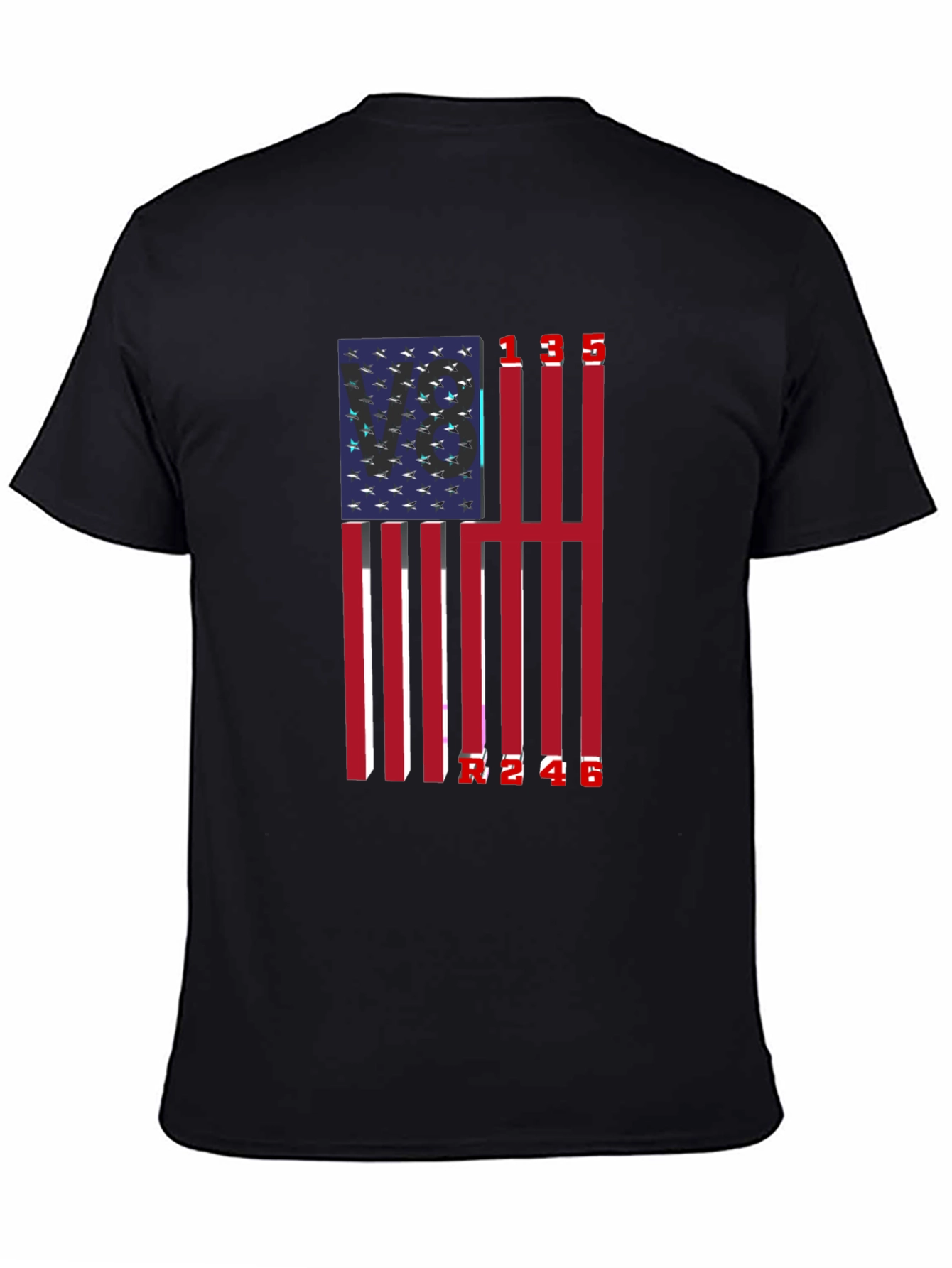 Patriotic American Flag Numbered T-Shirt