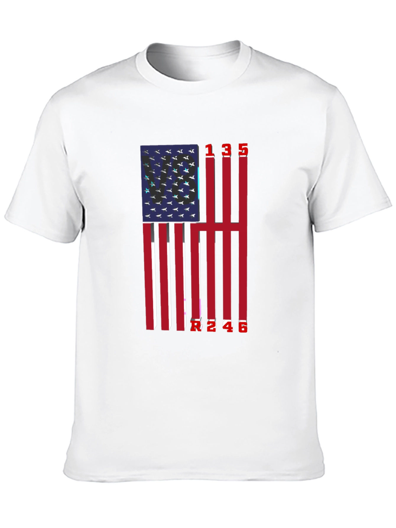 Patriotic American Flag Numbered T-Shirt