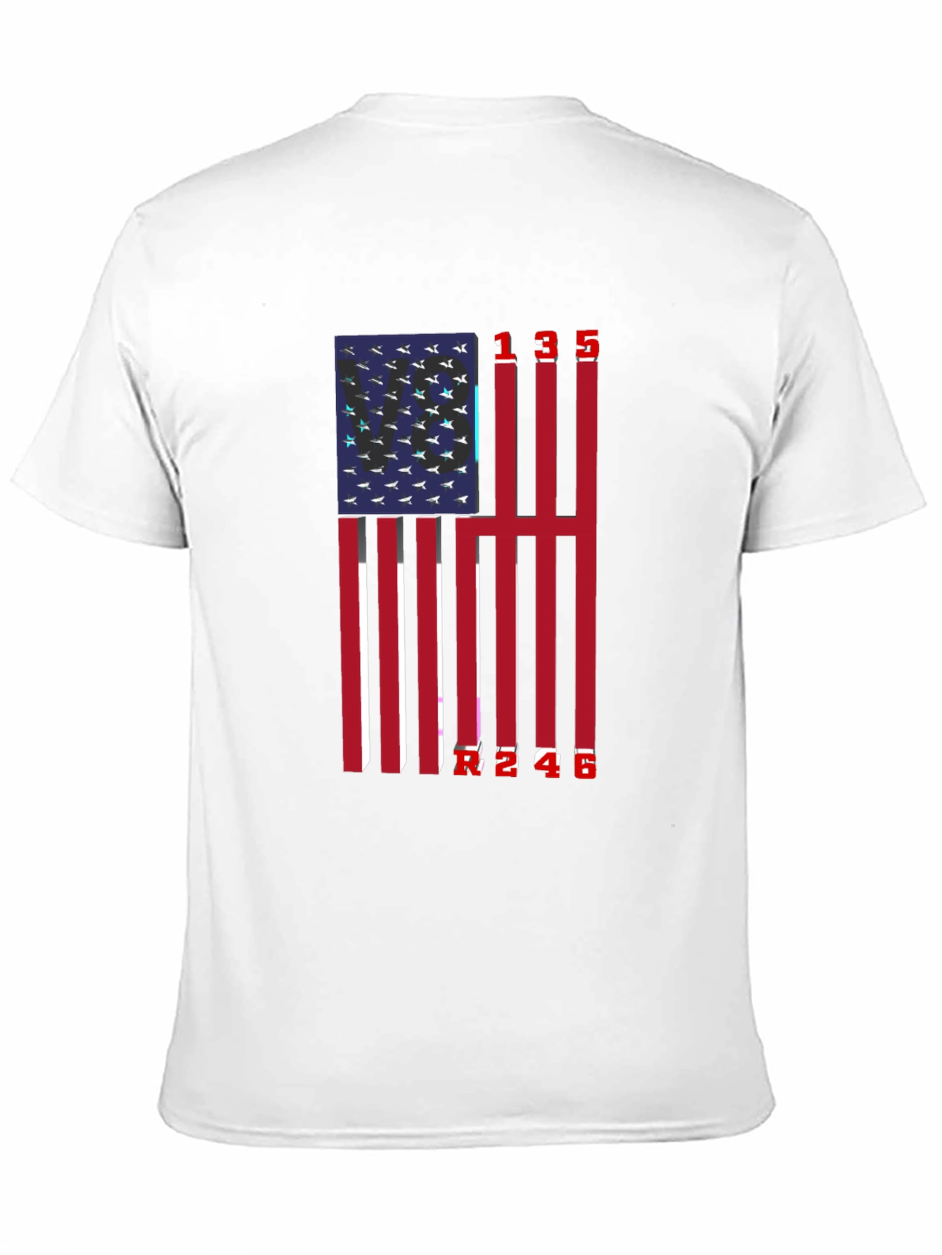 Patriotic American Flag Numbered T-Shirt