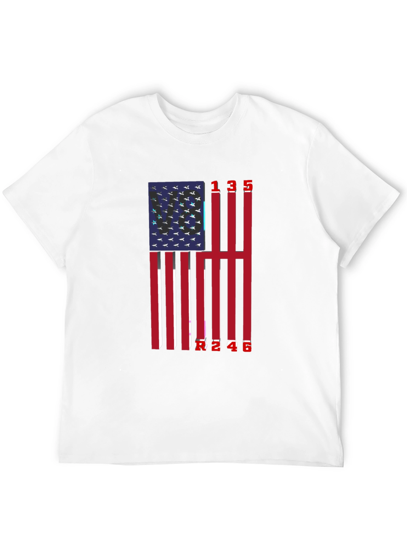Patriotic American Flag Numbered T-Shirt