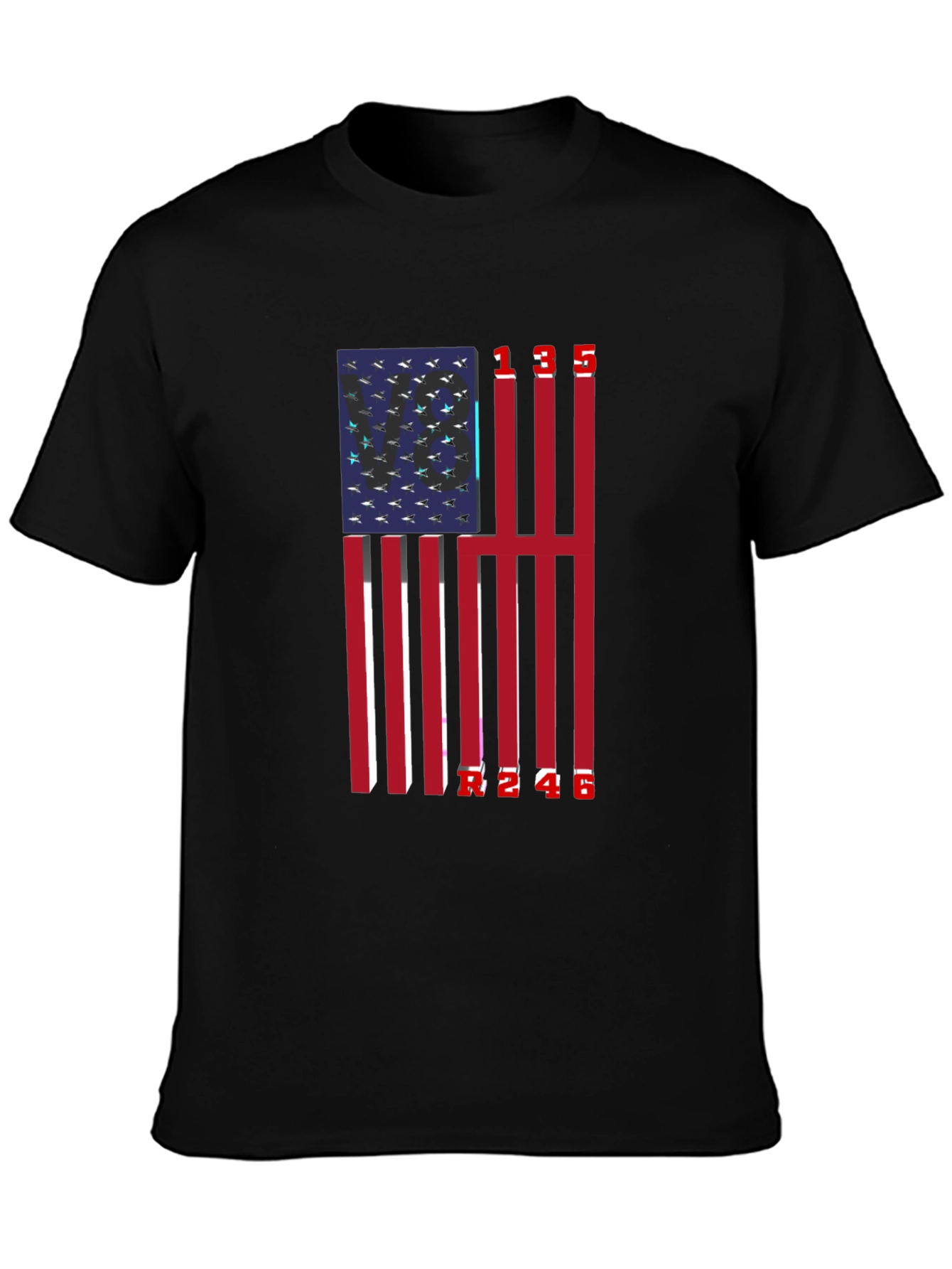 Patriotic American Flag Numbered T-Shirt