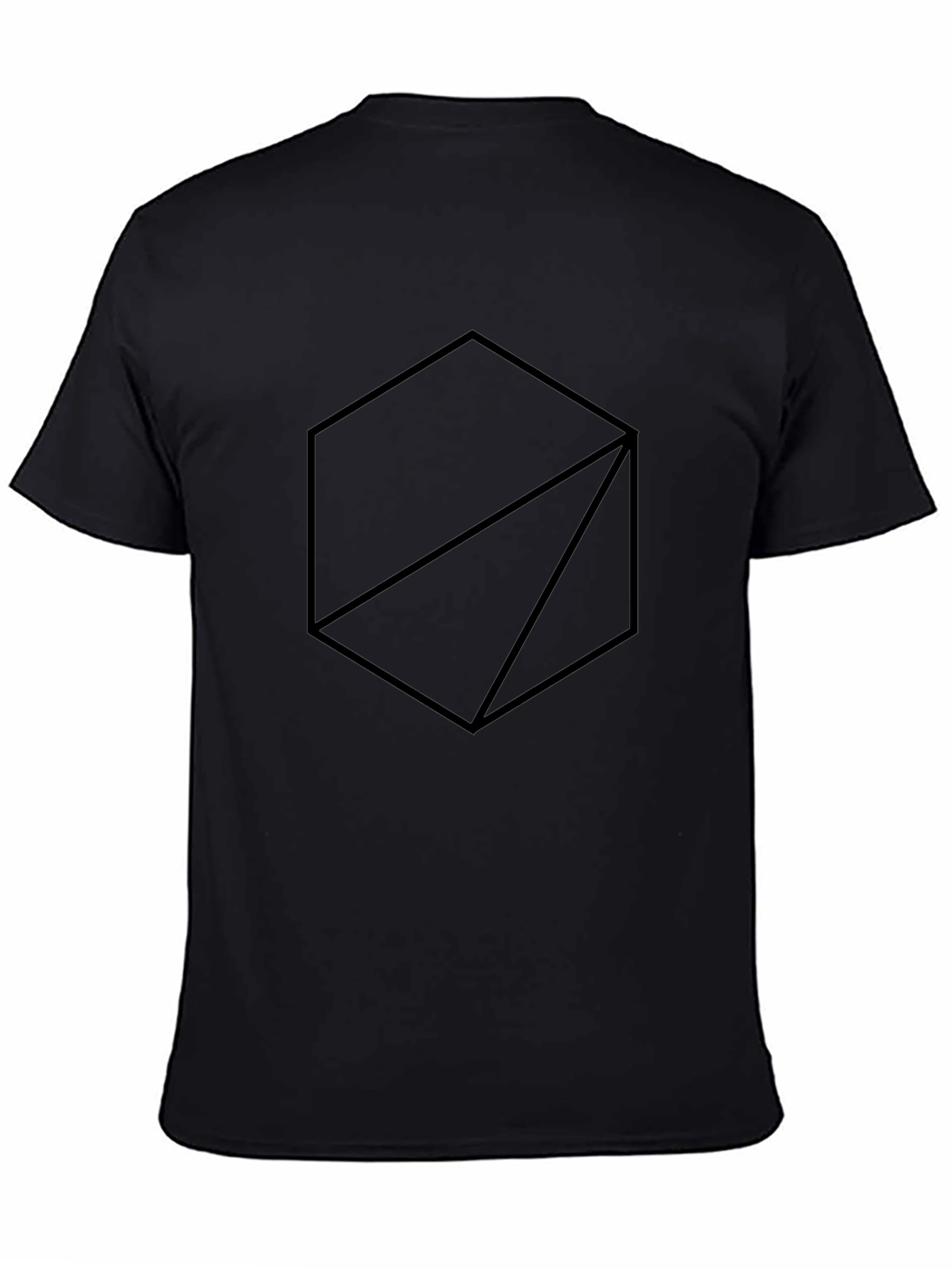 Geometric Graphic Tee - Modern Design in Black
