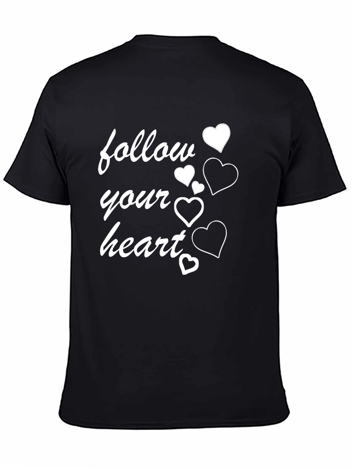 Follow Your Heart Graphic T-Shirt - Stylish Black Tee