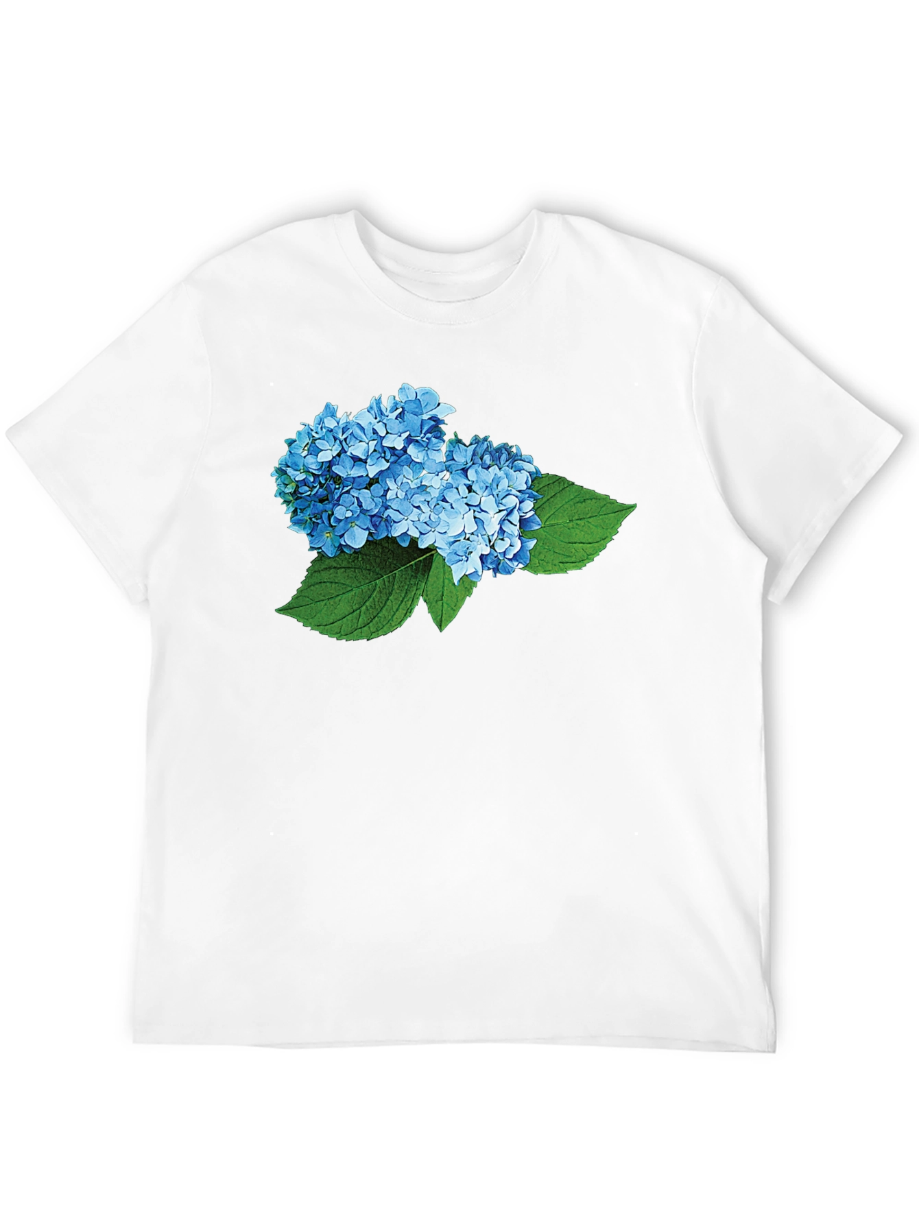 Hydrangea Flower Graphic Black T-Shirt