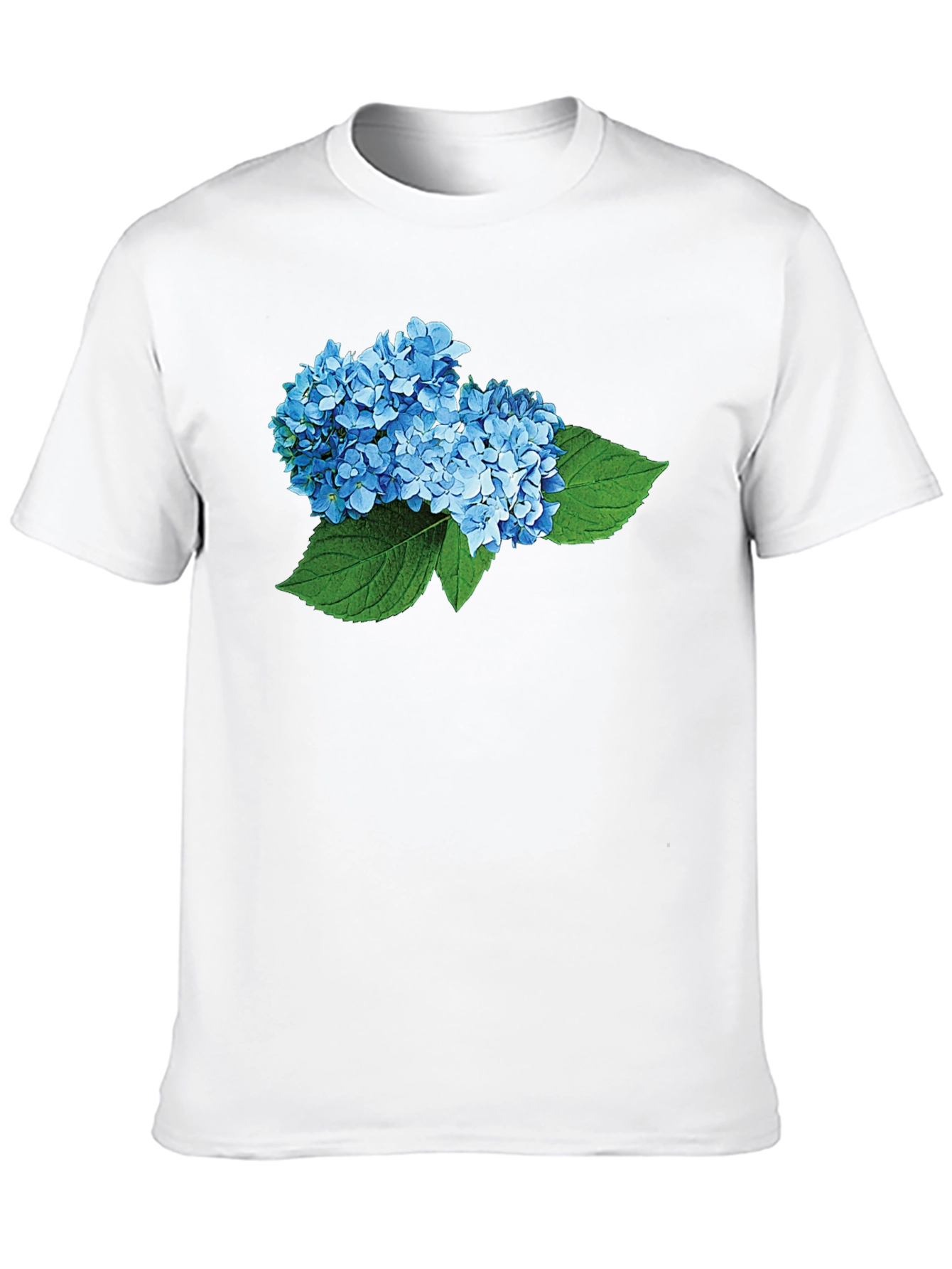 Hydrangea Flower Graphic Black T-Shirt