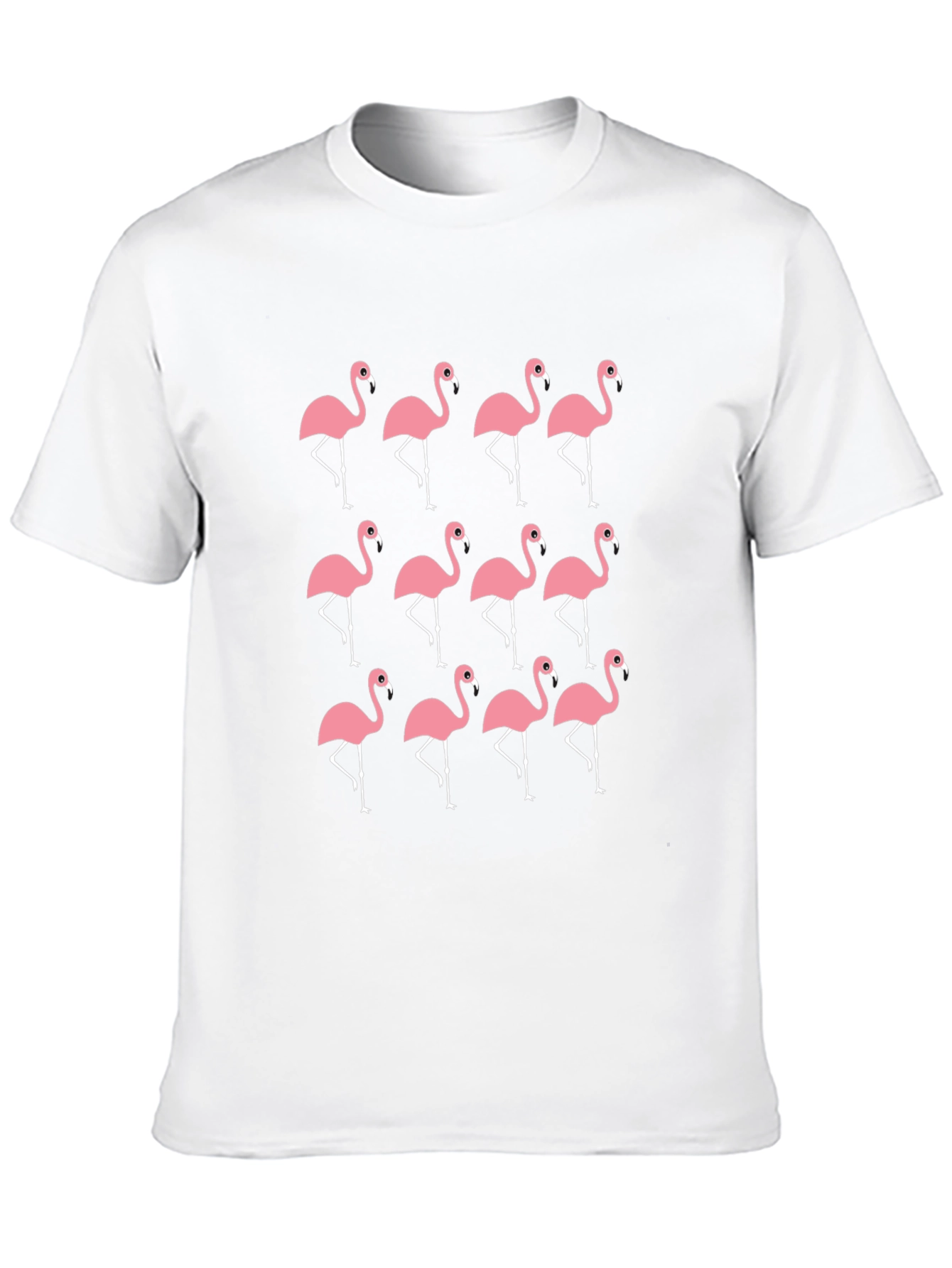 Flamingo Print Black T-Shirt