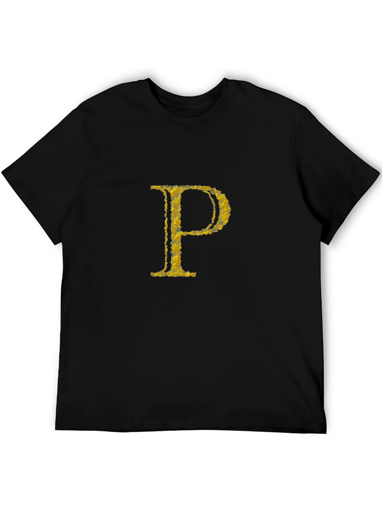 Golden Initial P Black T-Shirt