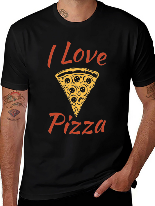 I Love Pizza Graphic T-Shirt - Black