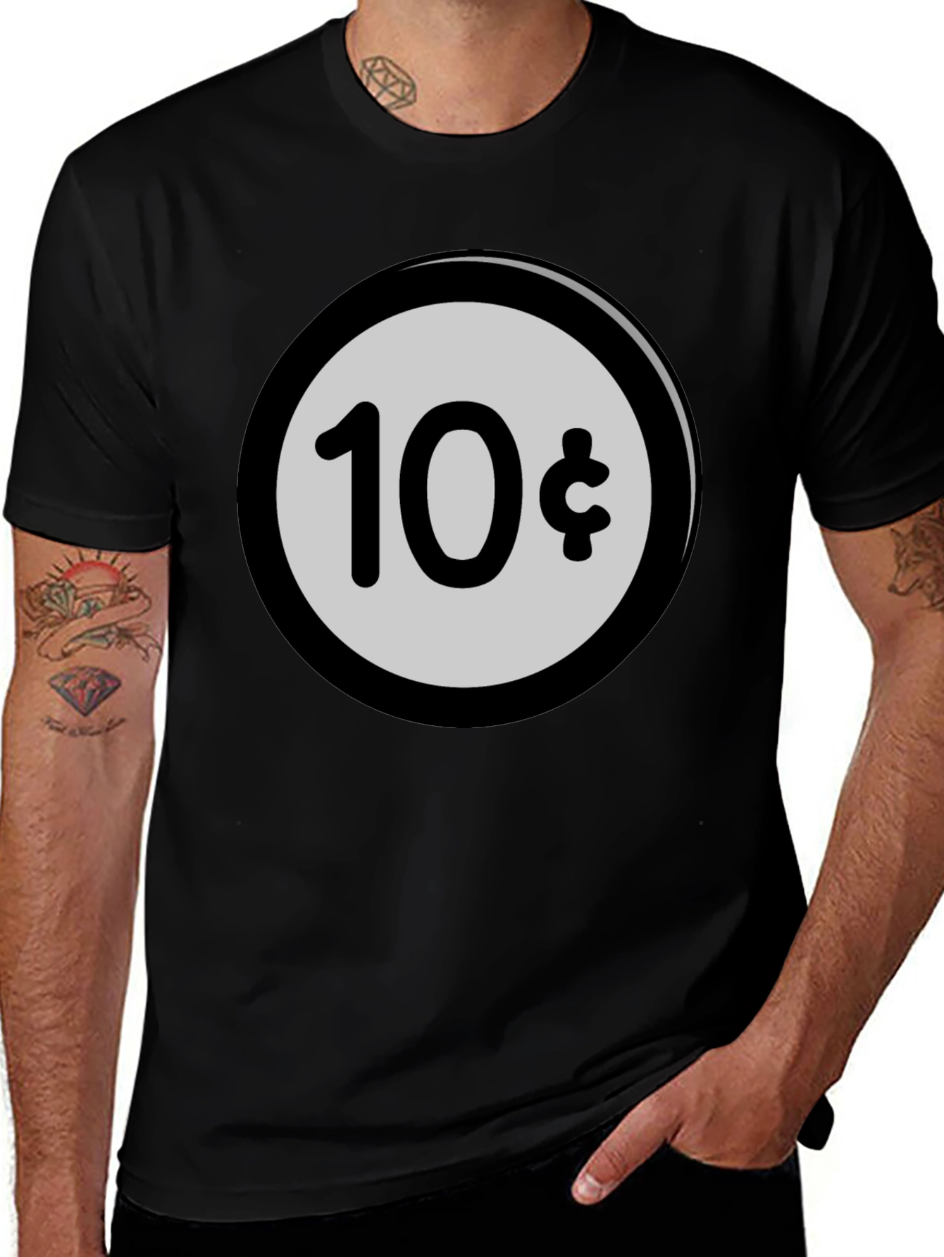 10 Cent Black T-Shirt - Quirky Graphic Tee