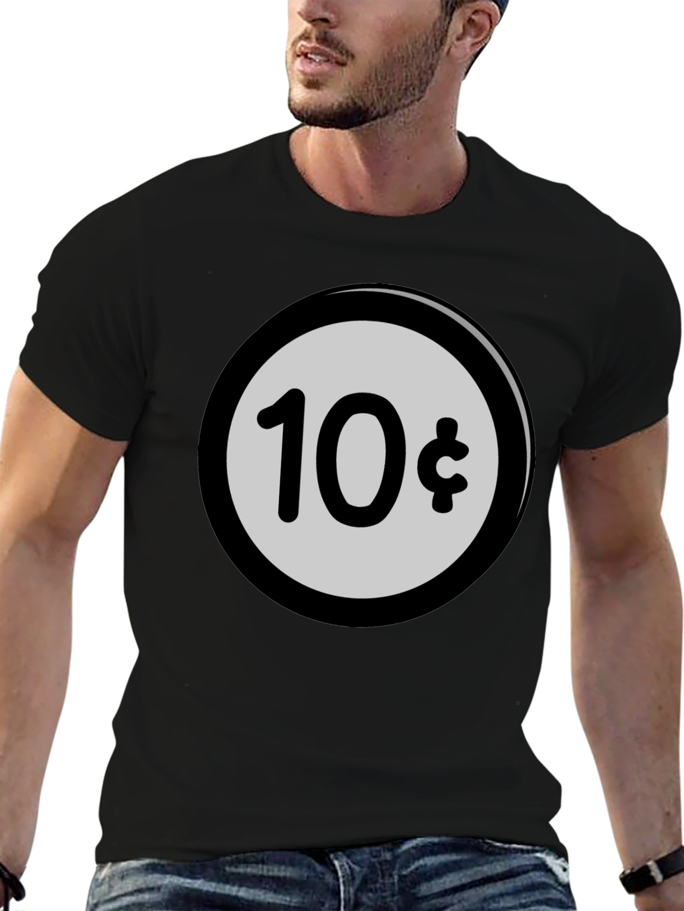 10 Cent Black T-Shirt - Quirky Graphic Tee