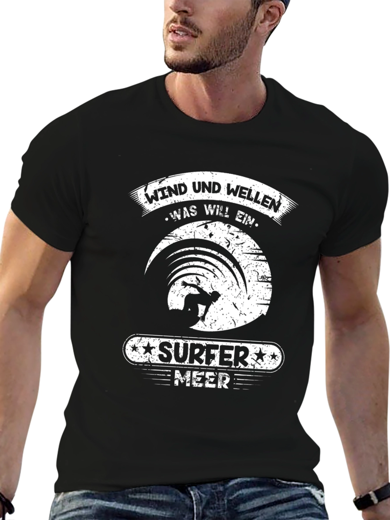 Surfer Meer T-Shirt: Wind & Waves Design