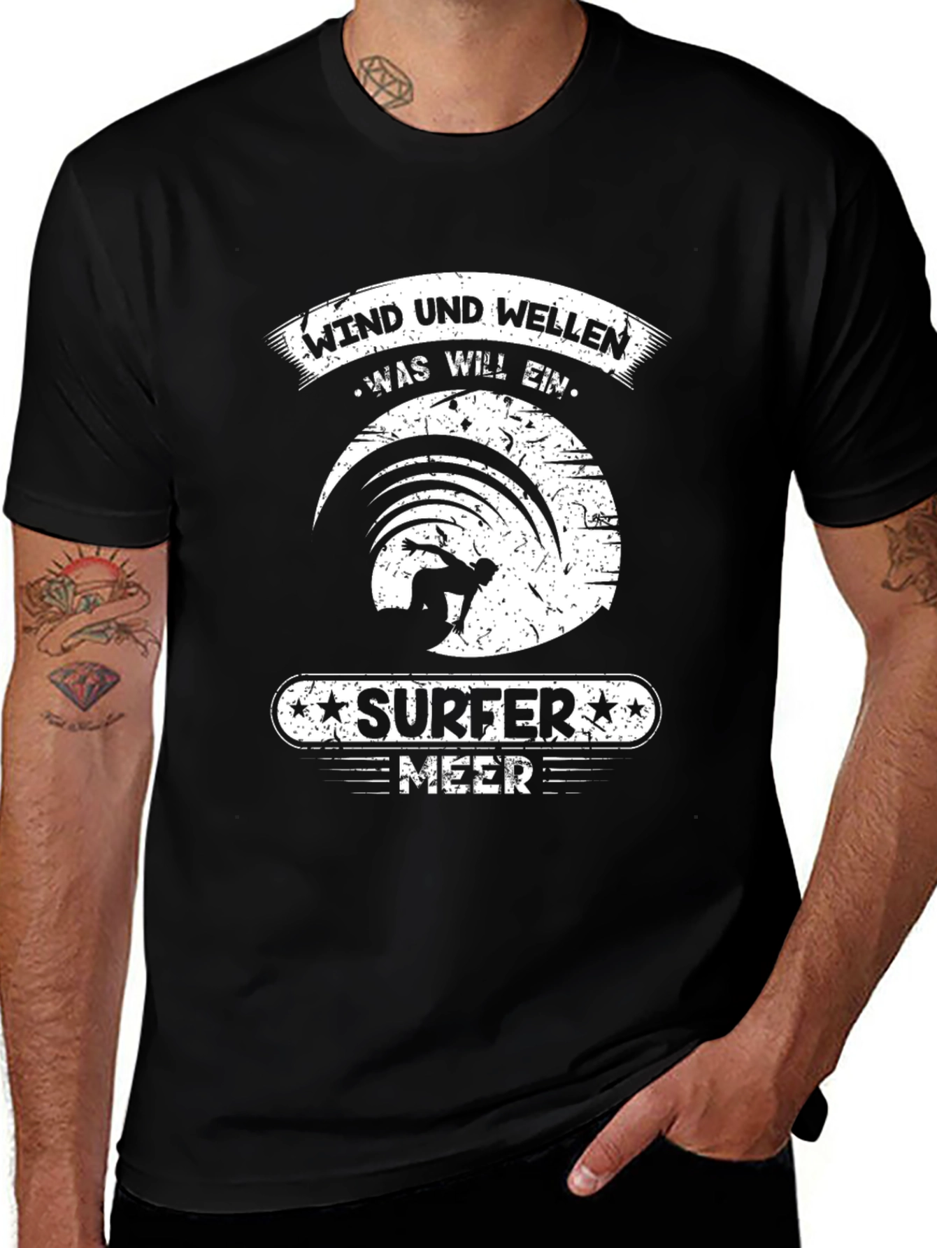 Surfer Meer T-Shirt: Wind & Waves Design