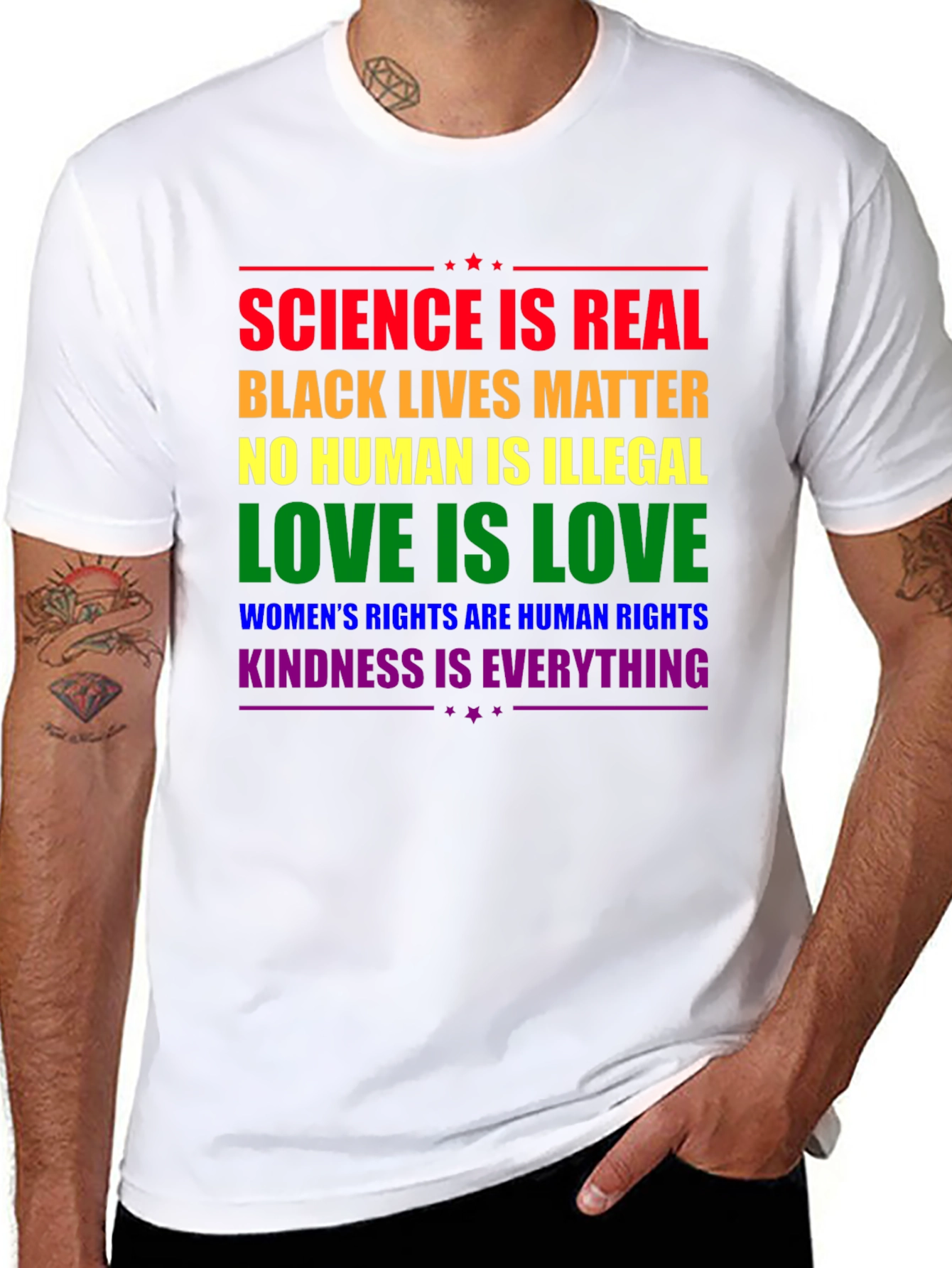 Equality Message T-Shirt: Science Love Kindness
