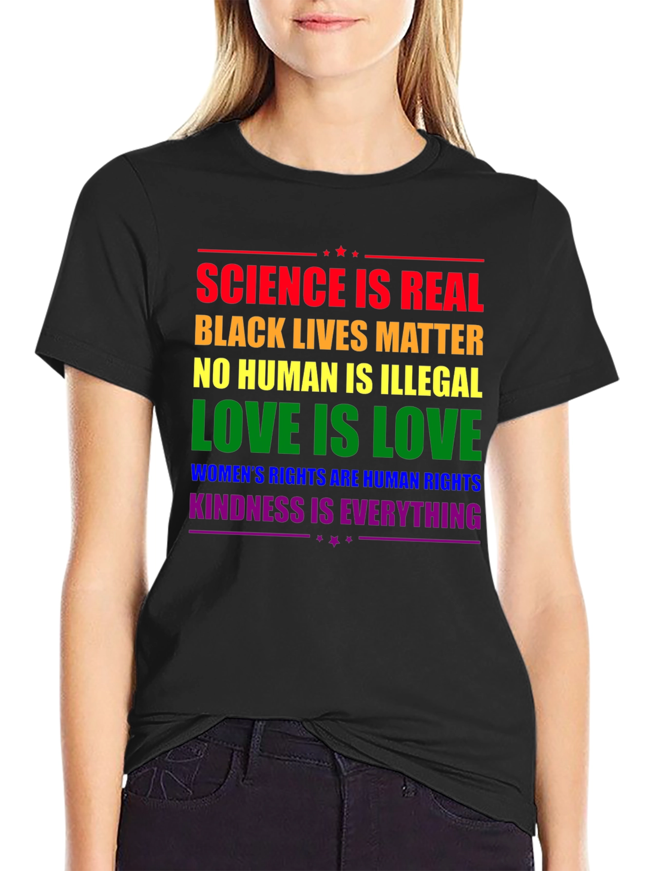 Equality Message T-Shirt: Science Love Kindness