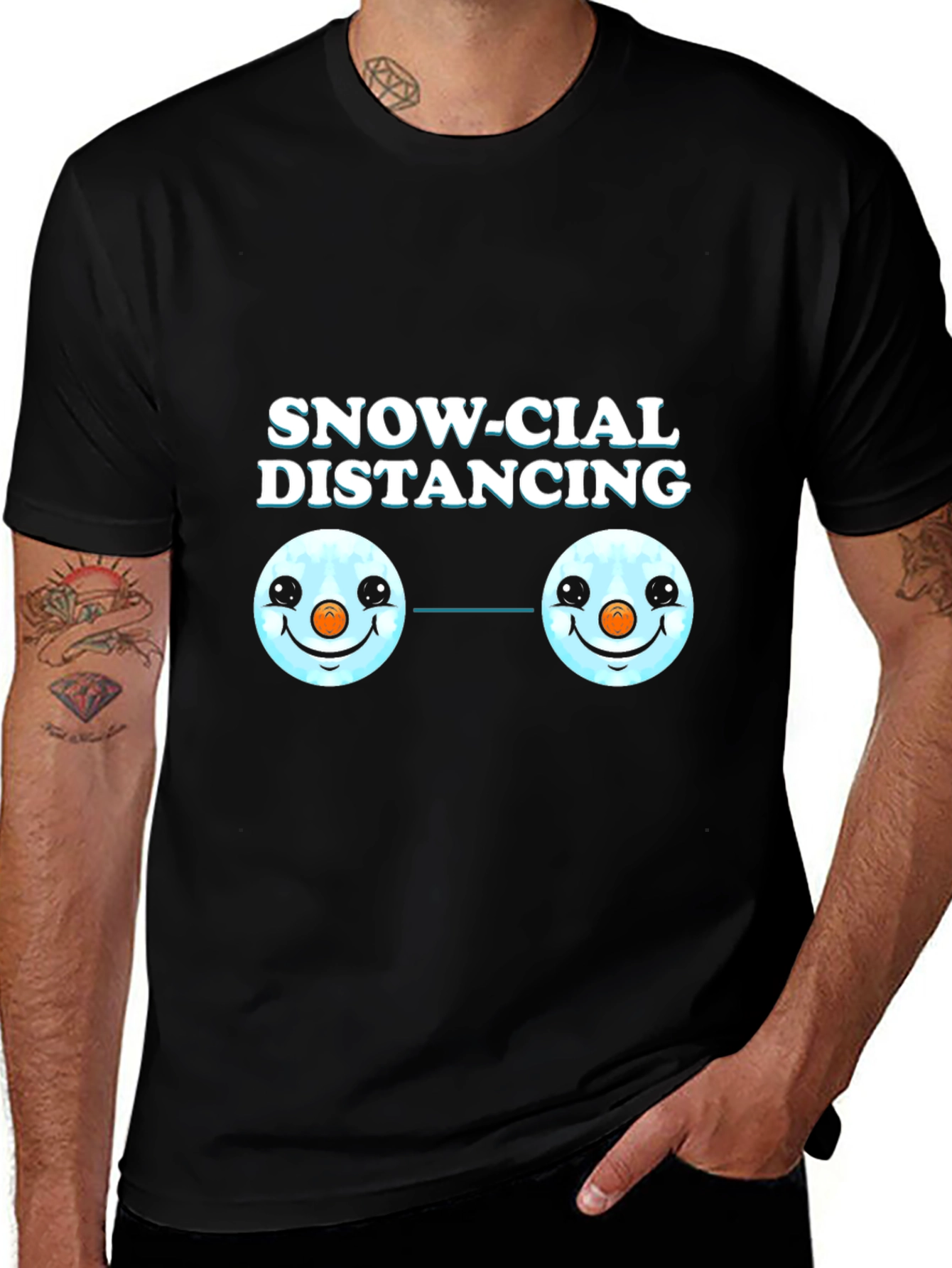 Snow-cial Distancing Graphic Tee - Funny Winter Shirt
