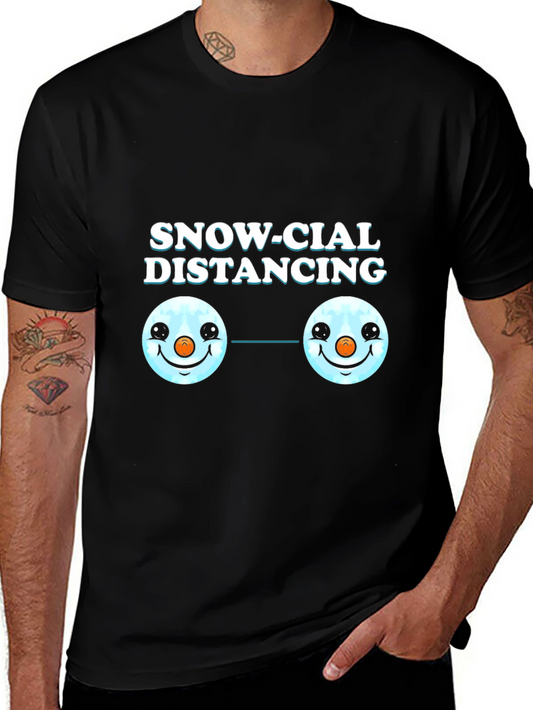 Snow-cial Distancing Graphic Tee - Funny Winter Shirt