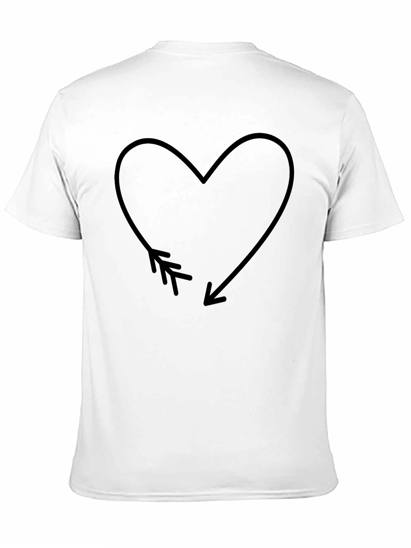Heart Arrow Graphic Tee - Black Casual T-Shirt