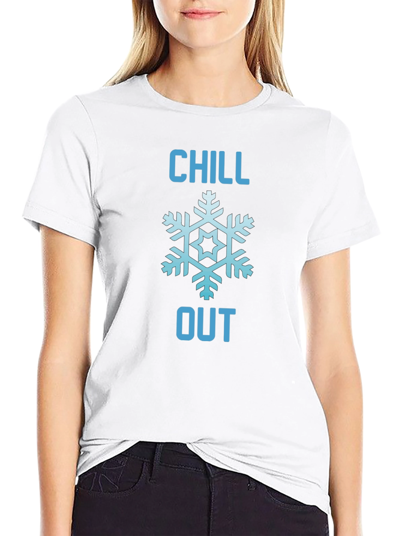 Chill Out Snowflake Graphic Tee - Black