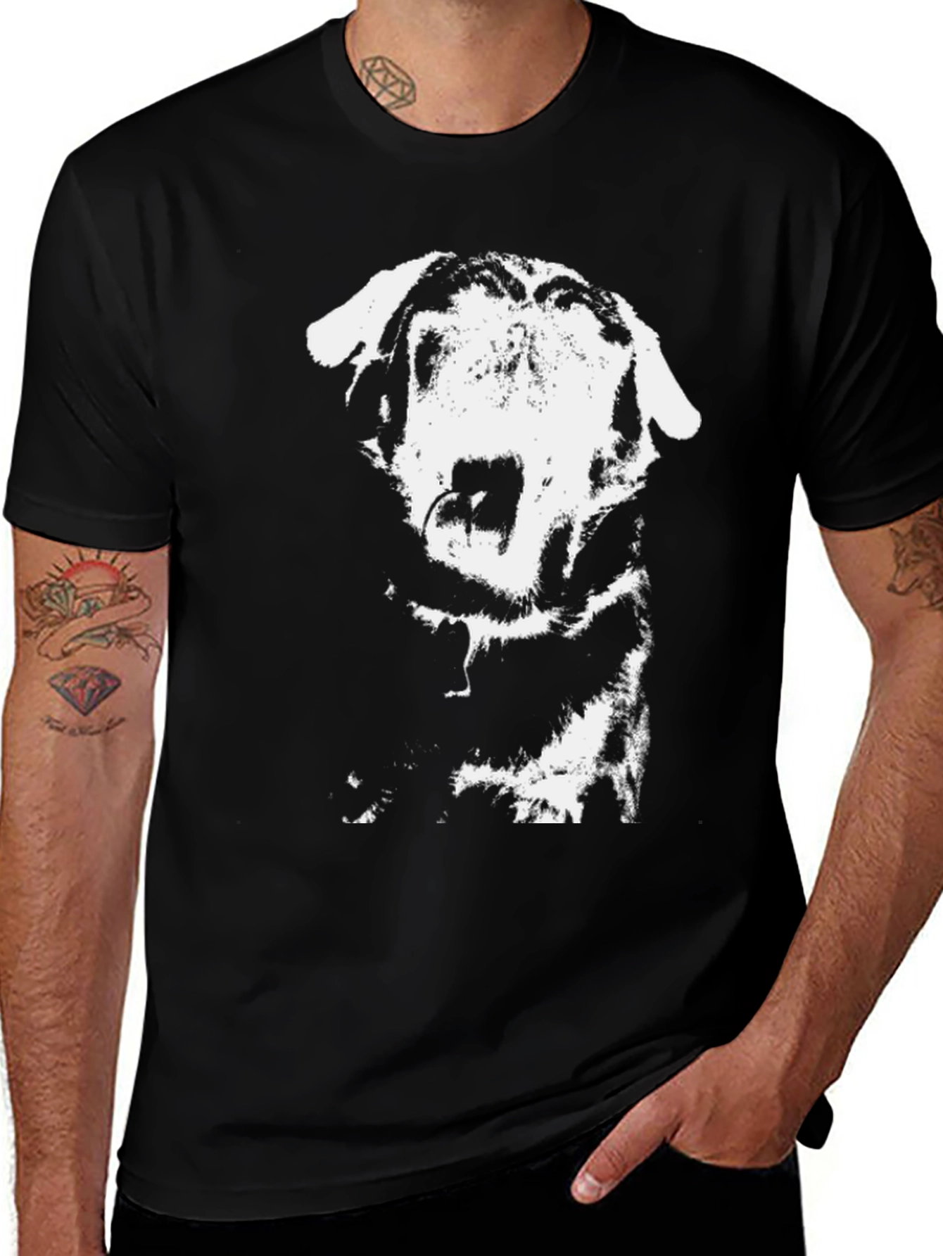 Dog Graphic Black T-Shirt