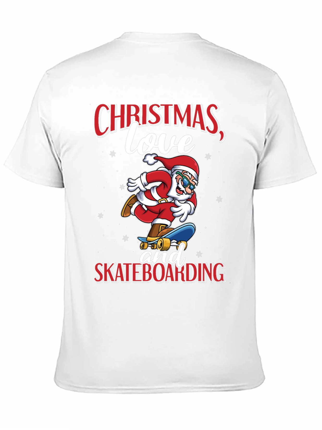 Santa Skateboarding Christmas T-Shirt