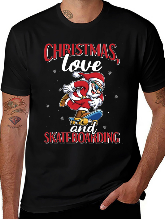 Santa Skateboarding Christmas T-Shirt