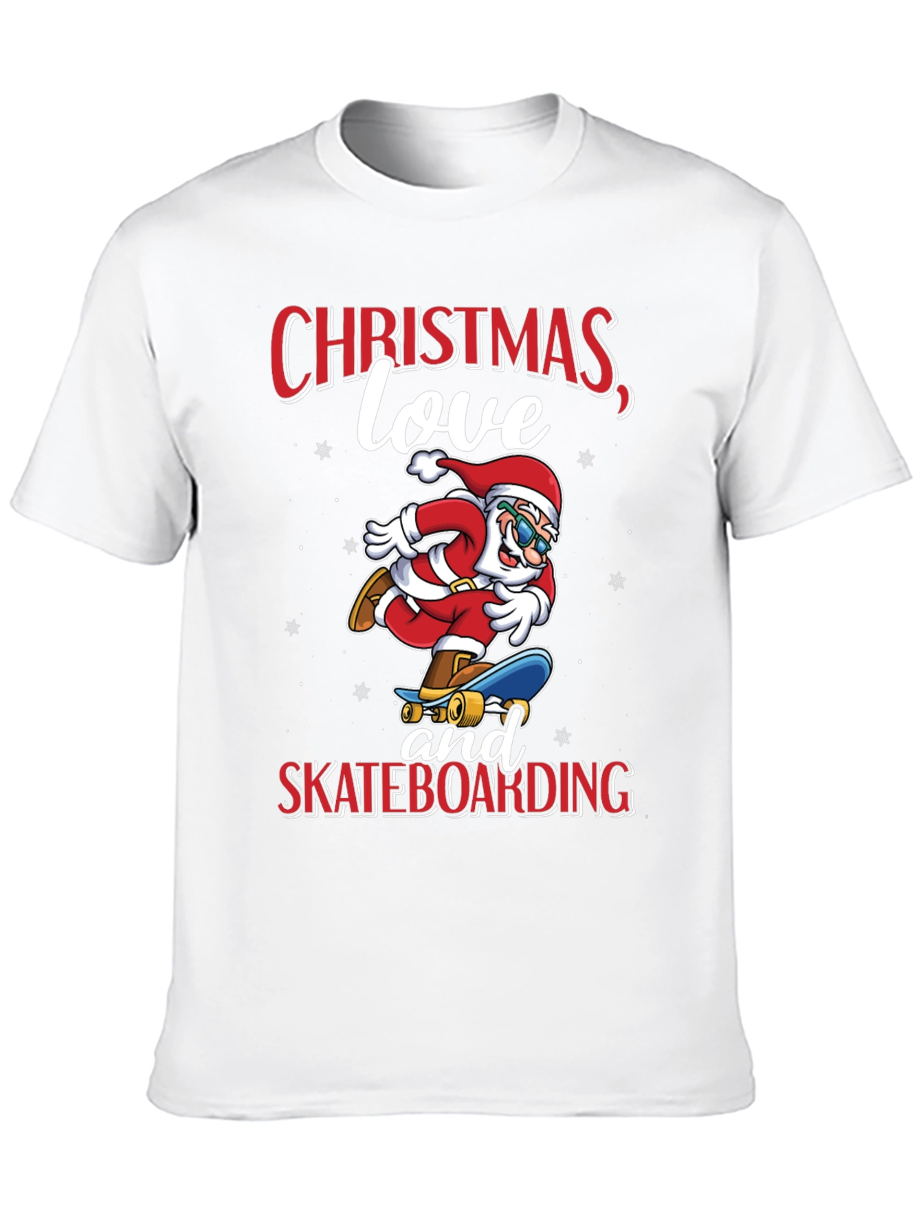 Santa Skateboarding Christmas T-Shirt