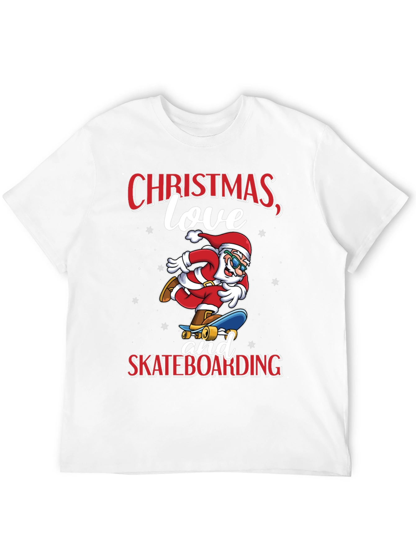 Santa Skateboarding Christmas T-Shirt