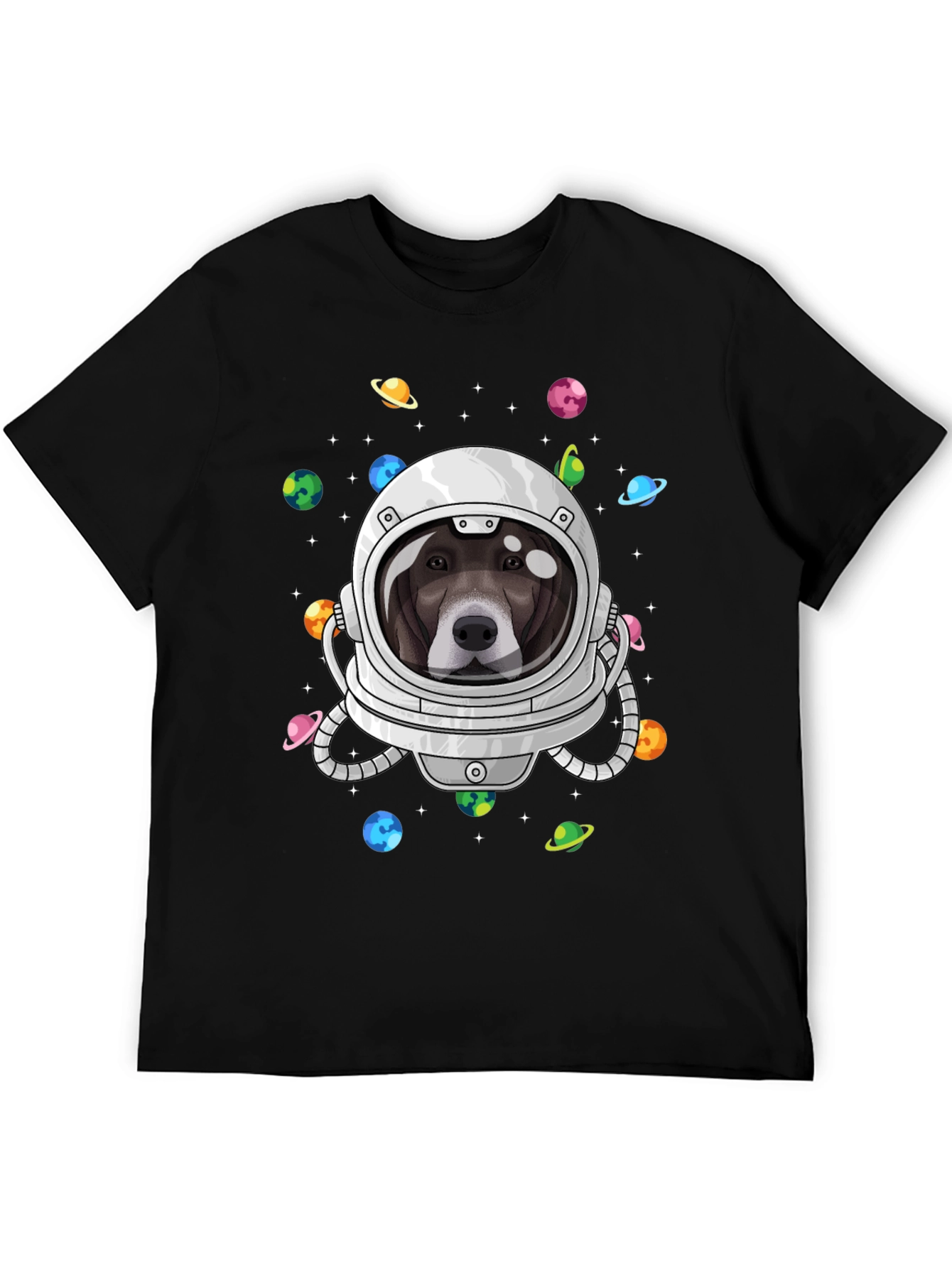 Dog Astronaut Black T-Shirt