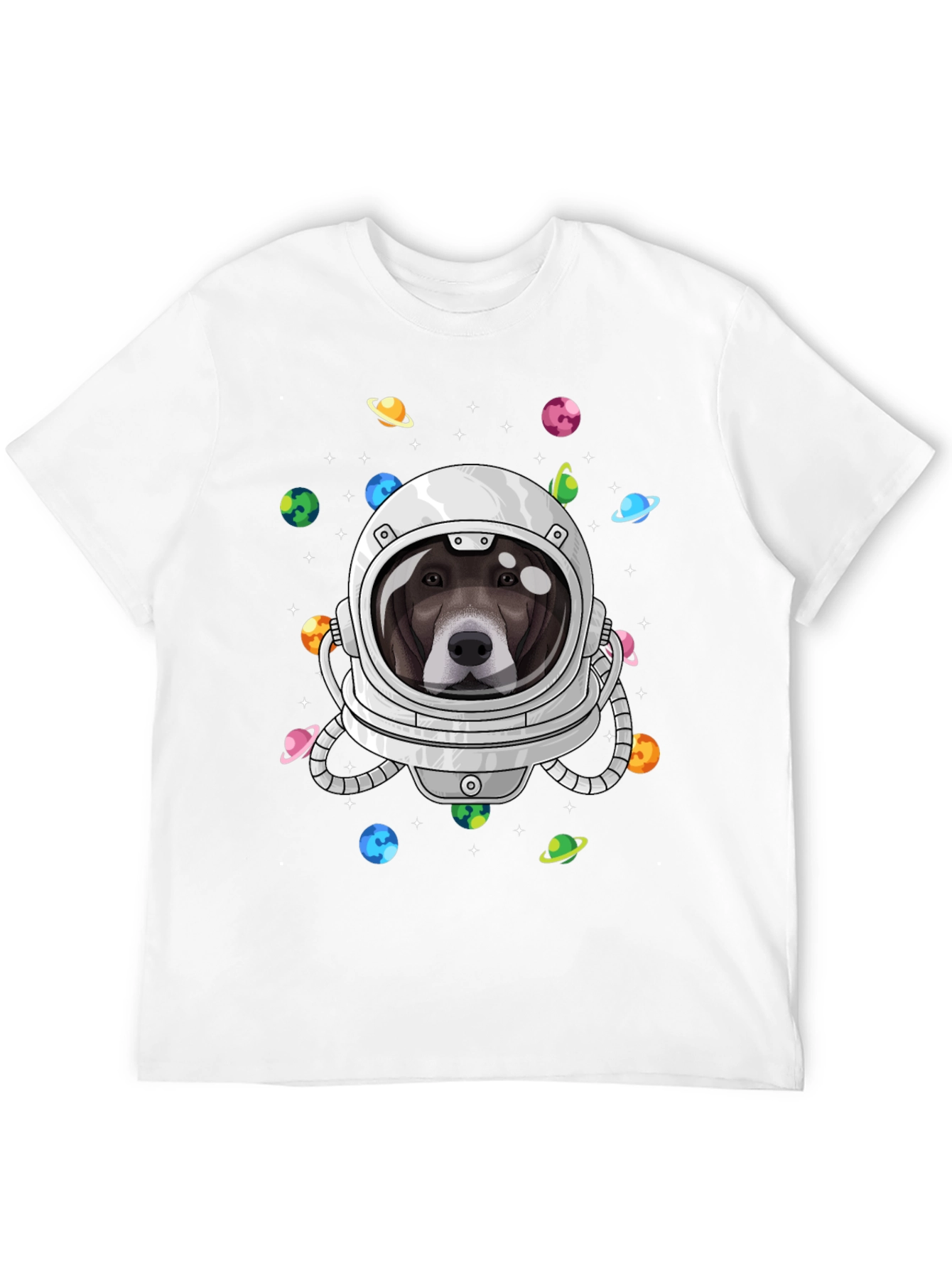 Dog Astronaut Black T-Shirt