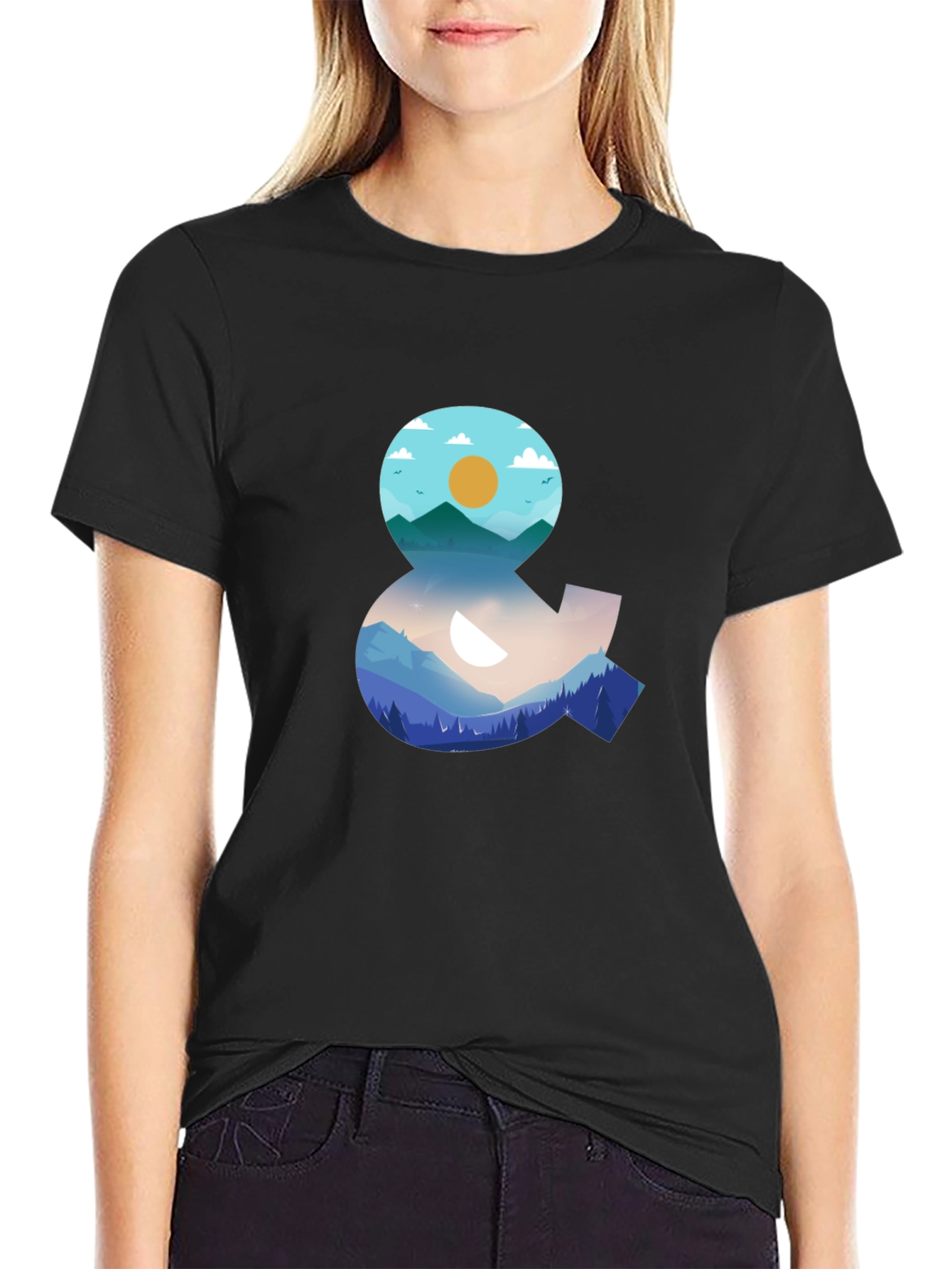 Nature Ampersand Graphic Black T-Shirt